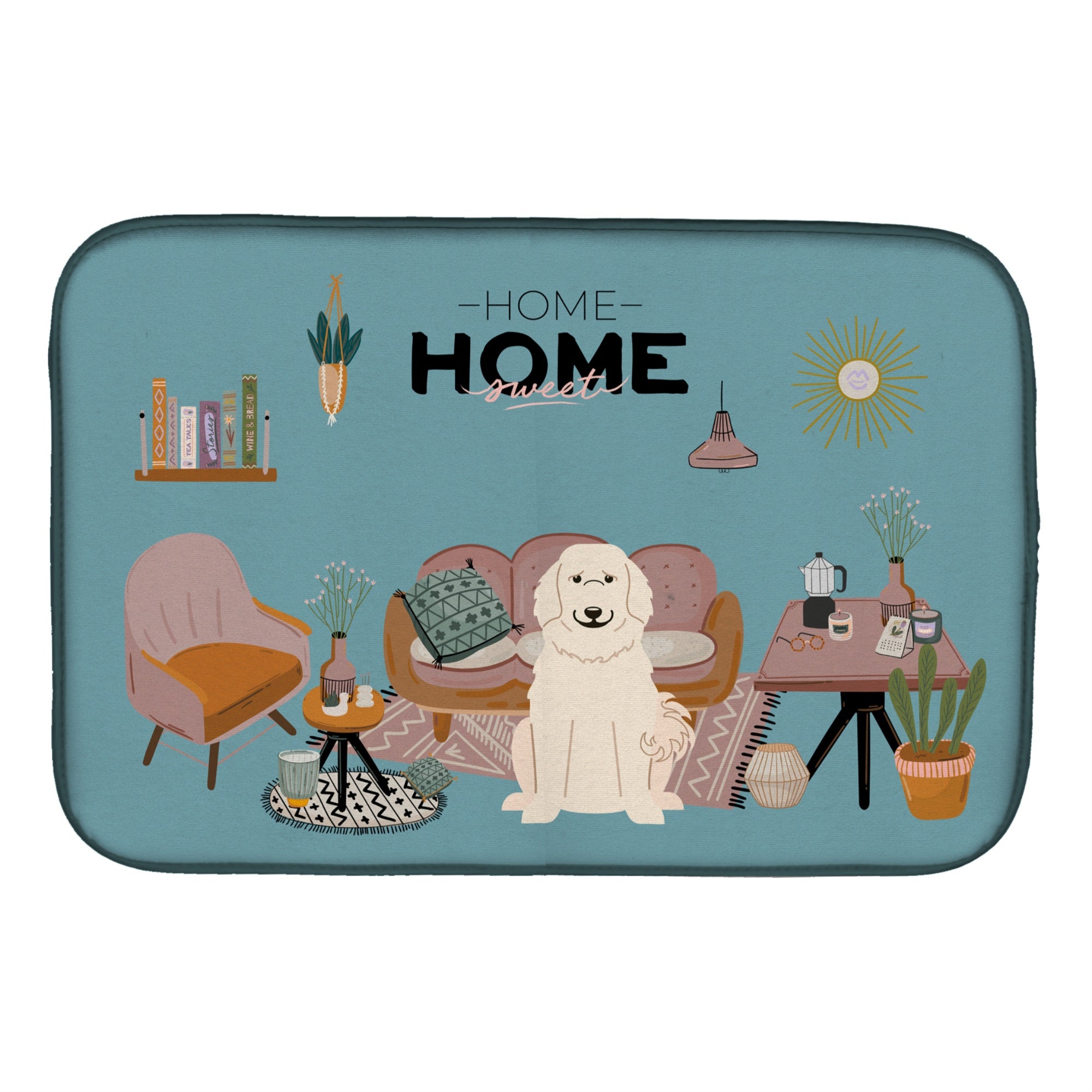 Caroline'S Treasures Ck7928Ddm Pyrenese Sweet Home Dish-Drying-Mats, 14 X 21, Multicolor