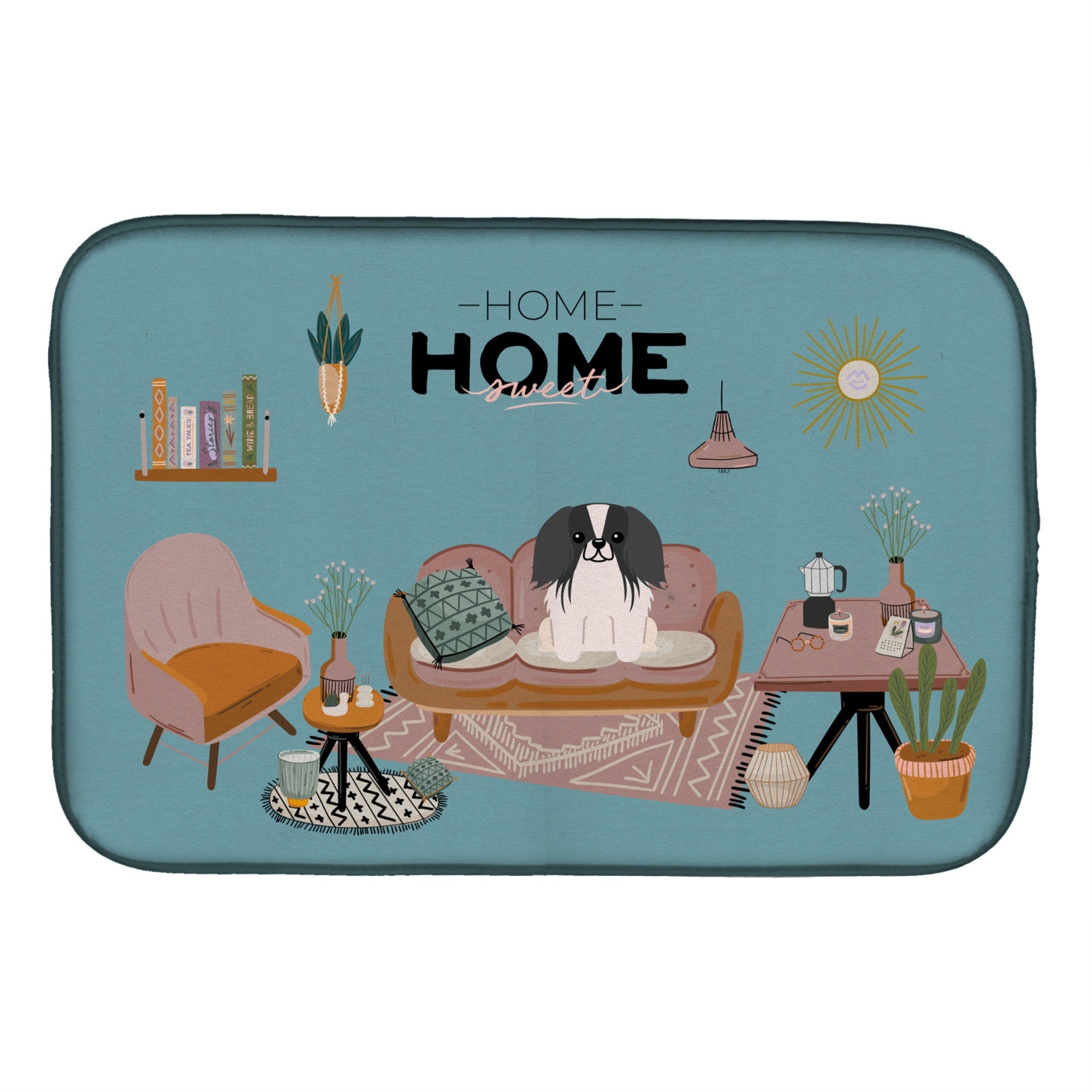Caroline'S Treasures Ck7950Ddm Black White Pekingese Sweet Home Dish-Drying-Mats, 14 X 21, Multicolor
