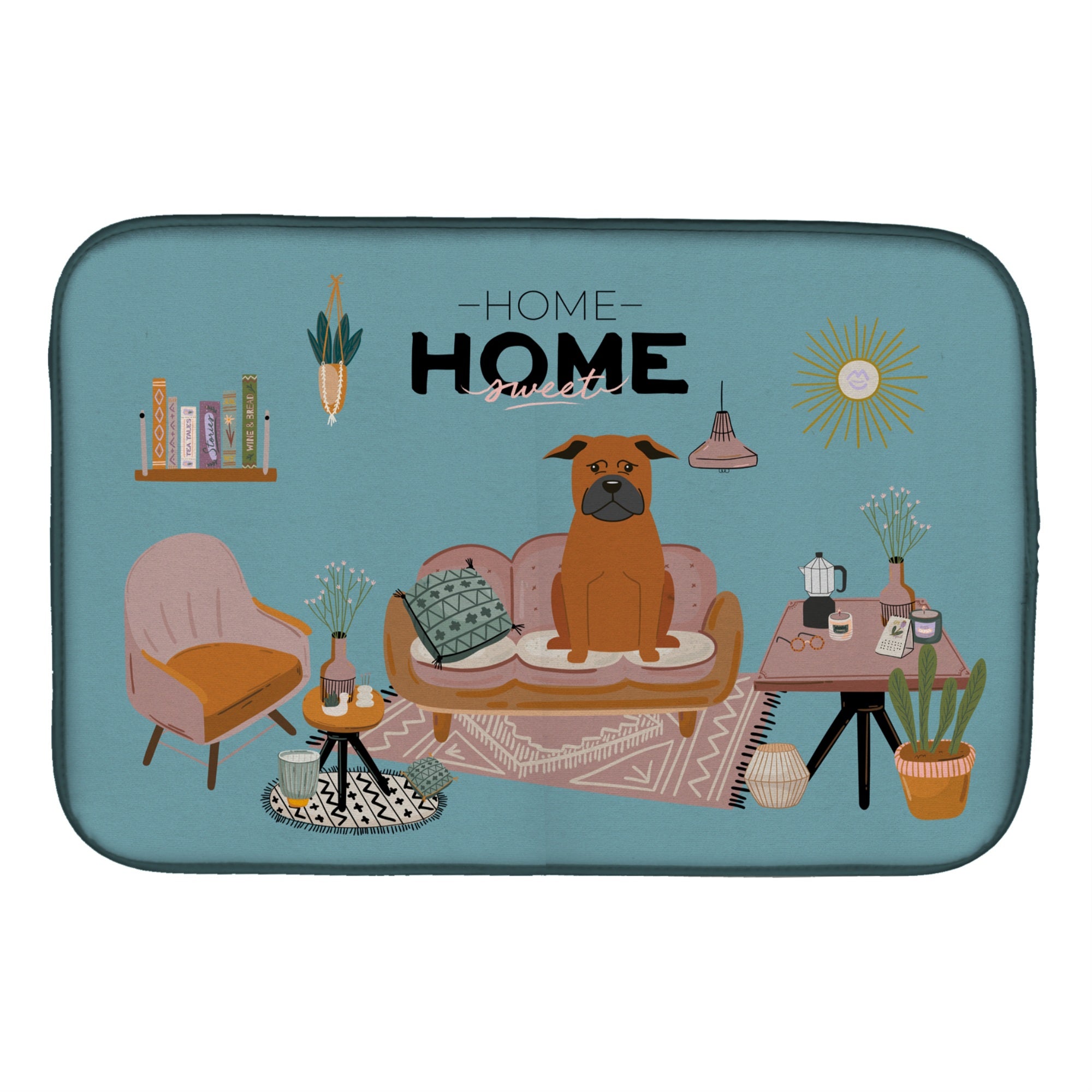 Caroline'S Treasures Ck7956Ddm Chinese Chongqing Dog Sweet Home Dish-Drying-Mats, 14 X 21, Multicolor