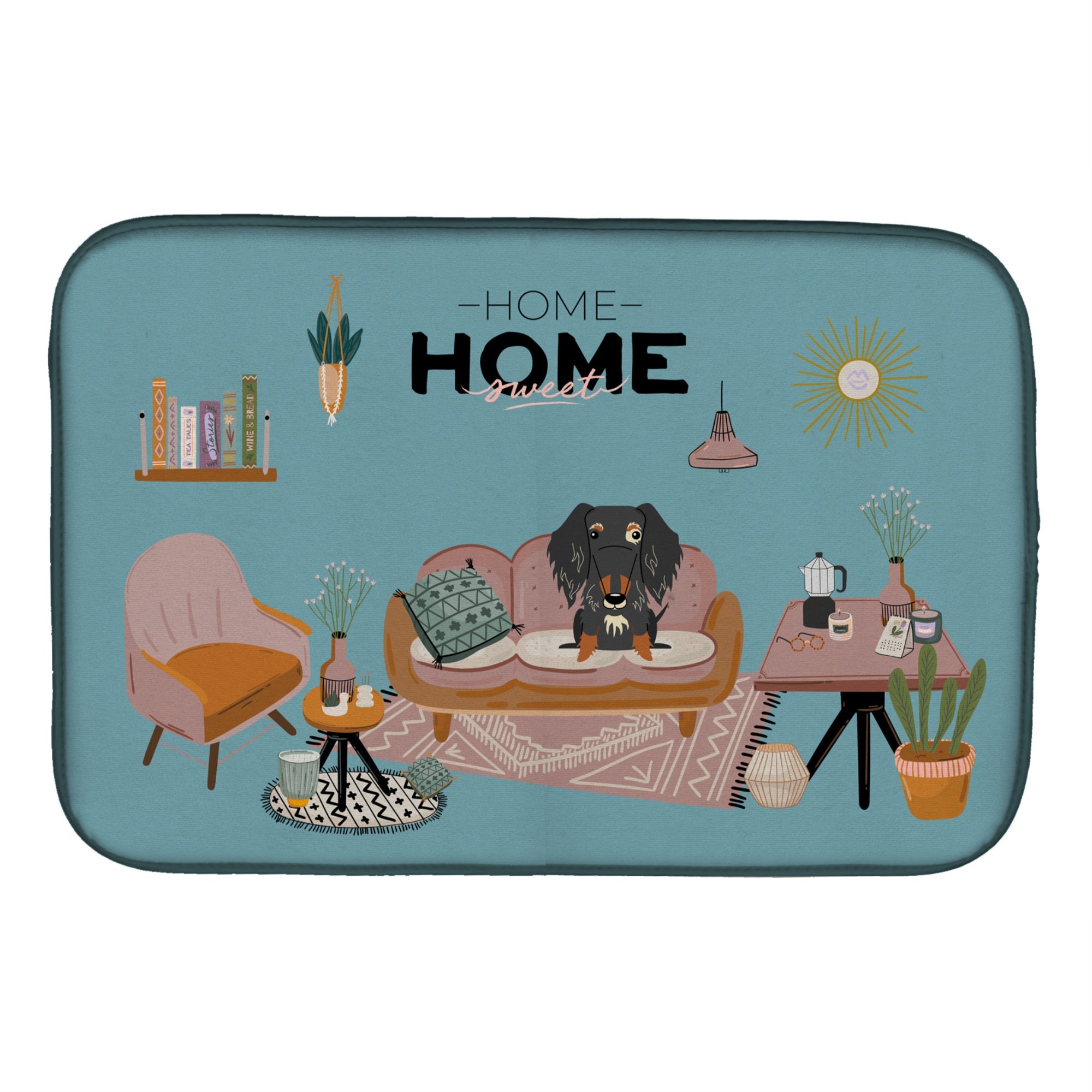 Caroline'S Treasures Dapple Wire Haired Dachshund Sweet Home Dish-Drying-Mats, 14 X 21, Multicolor