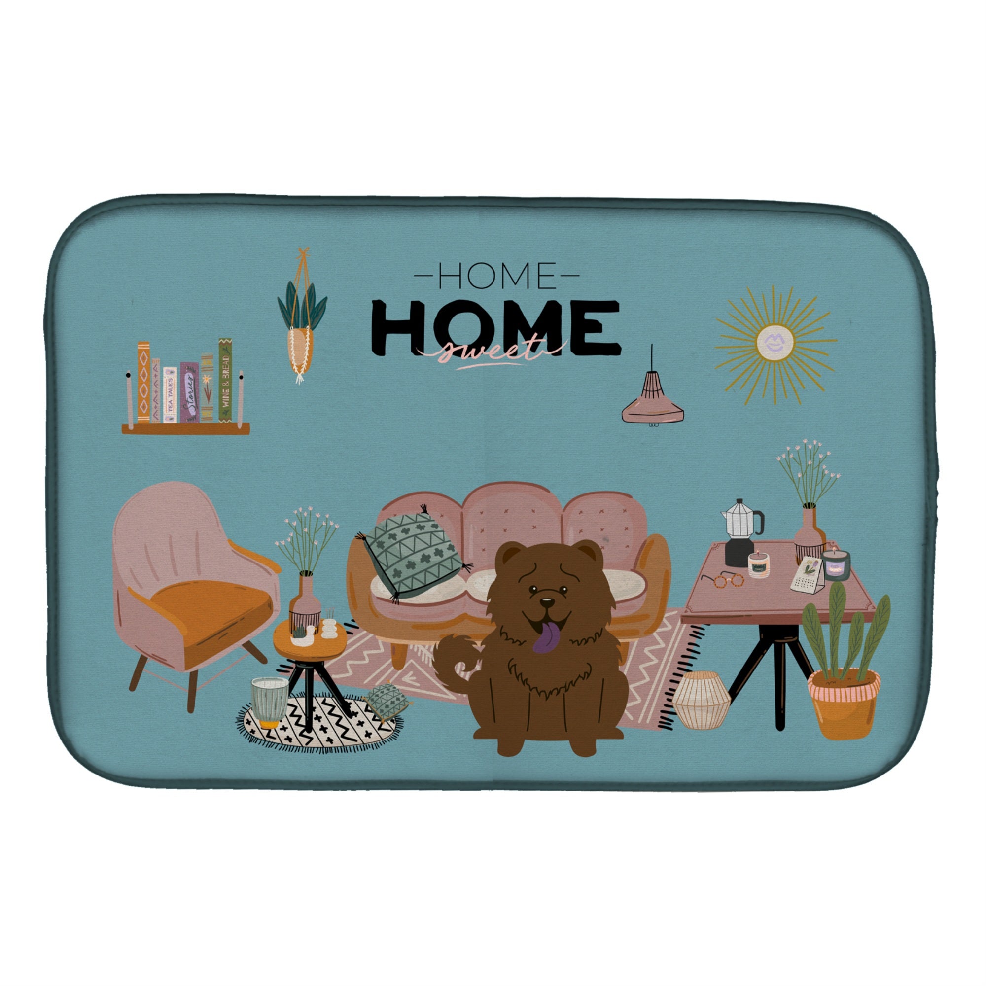 Caroline'S Treasures Ck7986Ddm Chocolate Chow Sweet Home Dish-Drying-Mats, 14 X 21, Multicolor