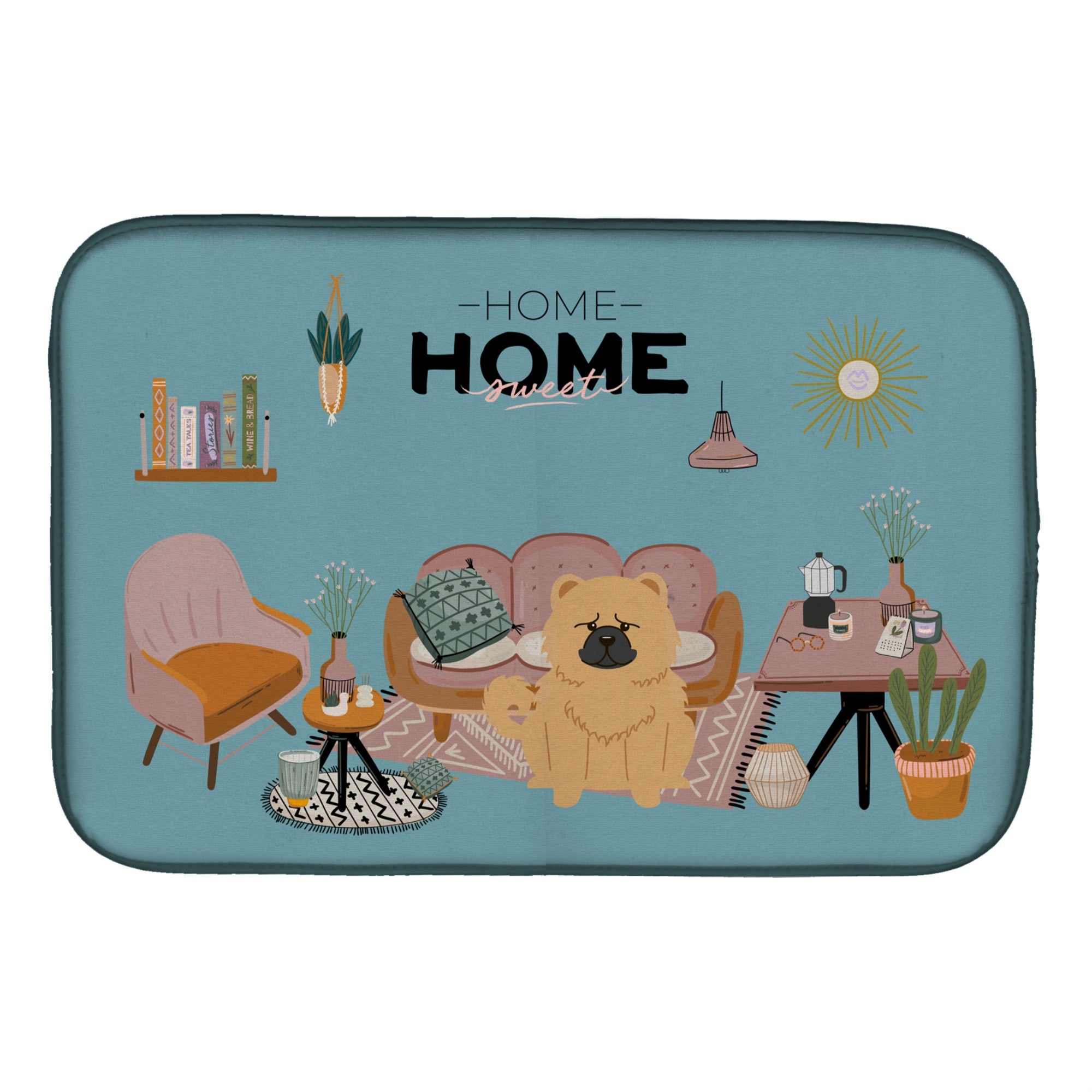 Caroline'S Treasures Ck7989Ddm Cream Chow Sweet Home Dish-Drying-Mats, 14 X 21, Multicolor