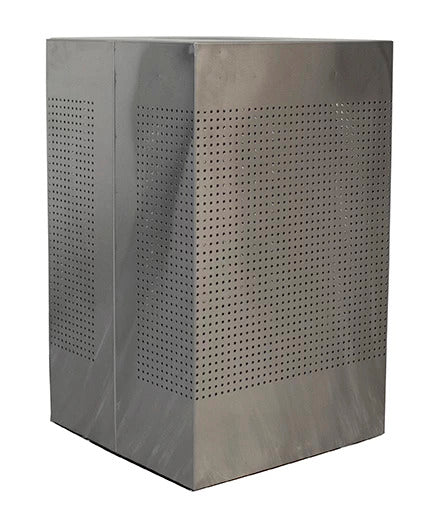 Square Receptacle With Hinged Lid - Stainless Steel