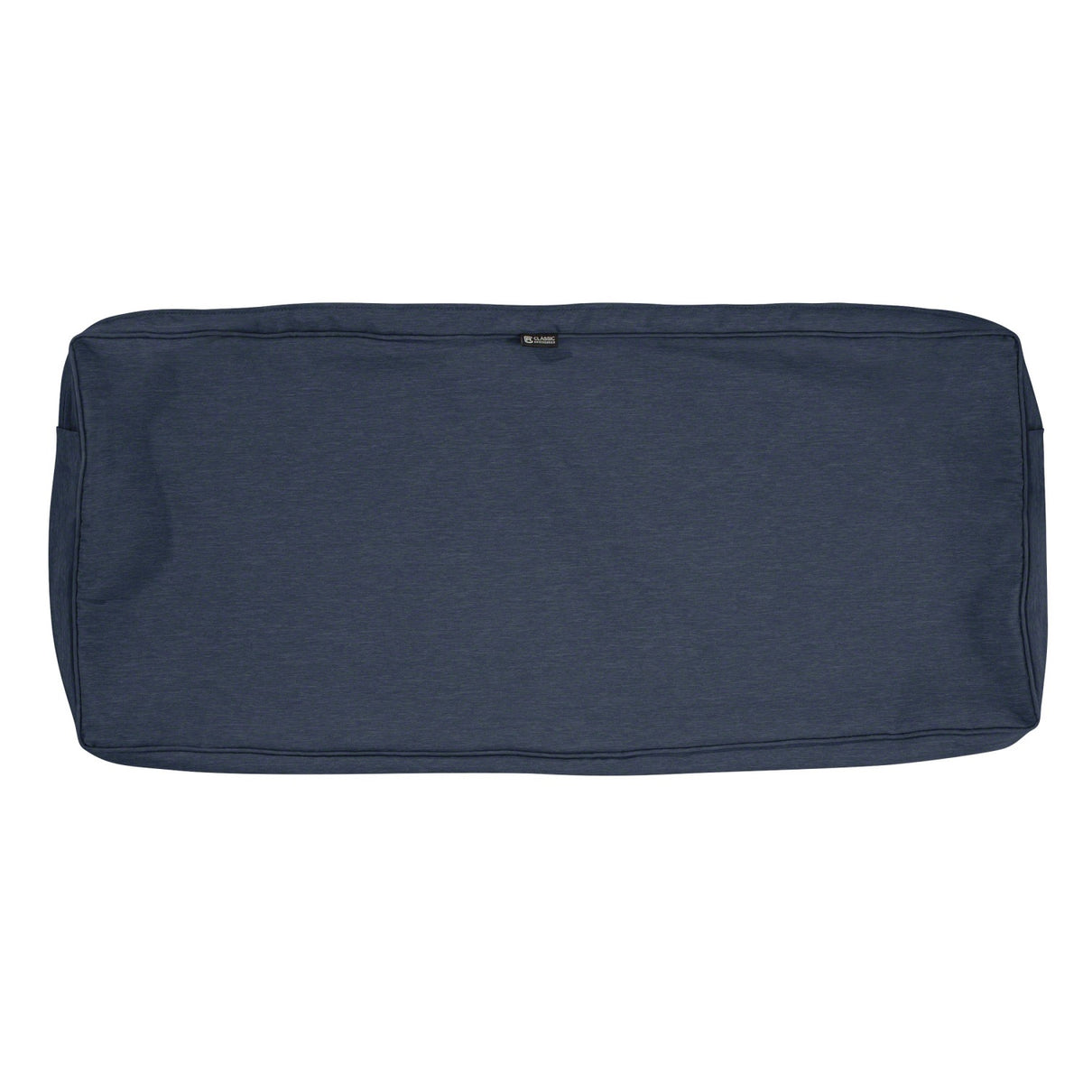 Classic Accessories Montlake Fadesafe Patio Bench/Settee Cushion Slip Cover - 3' Thick - Heavy Duty Outdoor Patio Cushion With Water Resistant Backing, Heather Indigo Blue, 42'W X 18'D X 3'T (60-137-015501-Rt)