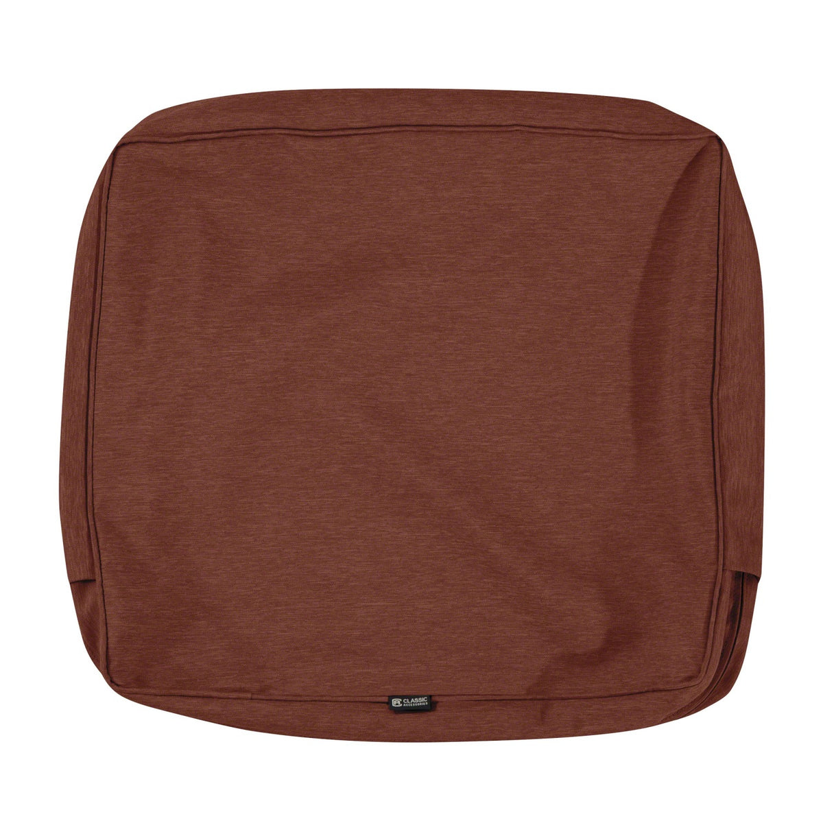 Classic Accessories Montlake Fadesafe Patio Lounge Back Cushion Slip Cover - 4' Thick - Heavy Duty Outdoor Patio Cushion With Water Resistant Backing, Heather Henna Red, 21'W X 22'H X 4'T (60-207-016601-Rt)