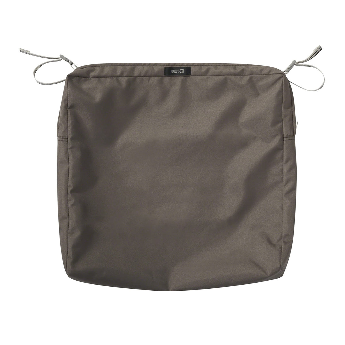 Classic Accessories Ravenna Square Patio Seat Cushion Slip Cover - Durable Outdoor Cushion, Dark Taupe, 21'L X 21'W X 3'Thick