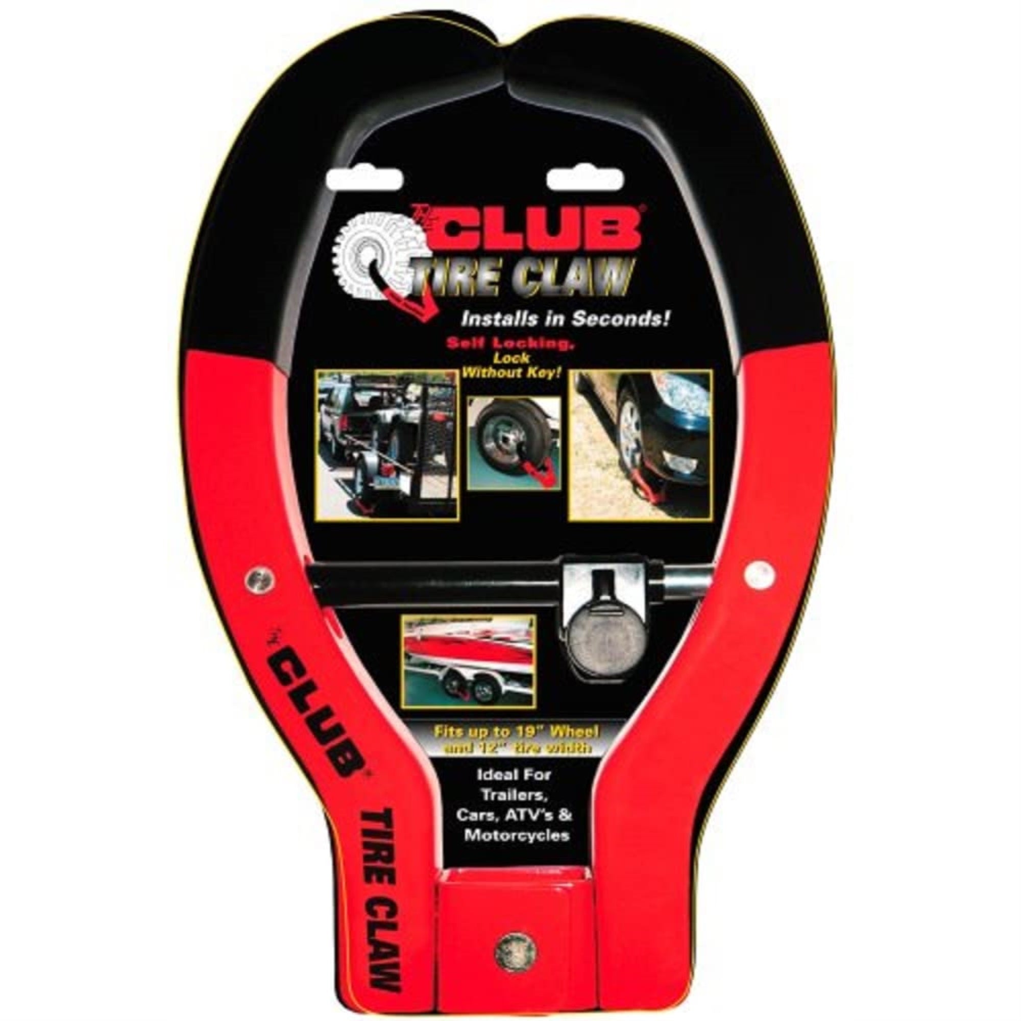 Winner International The Club 491 Tire Claw Xl Security Device, Red Black