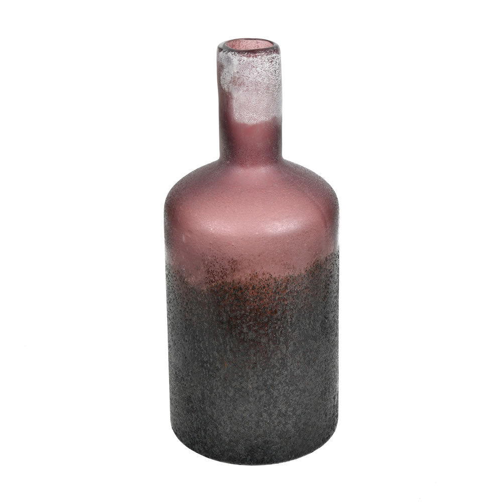 Vickerman 13” Milestone Gray Glass Bottle Vase - CM194513