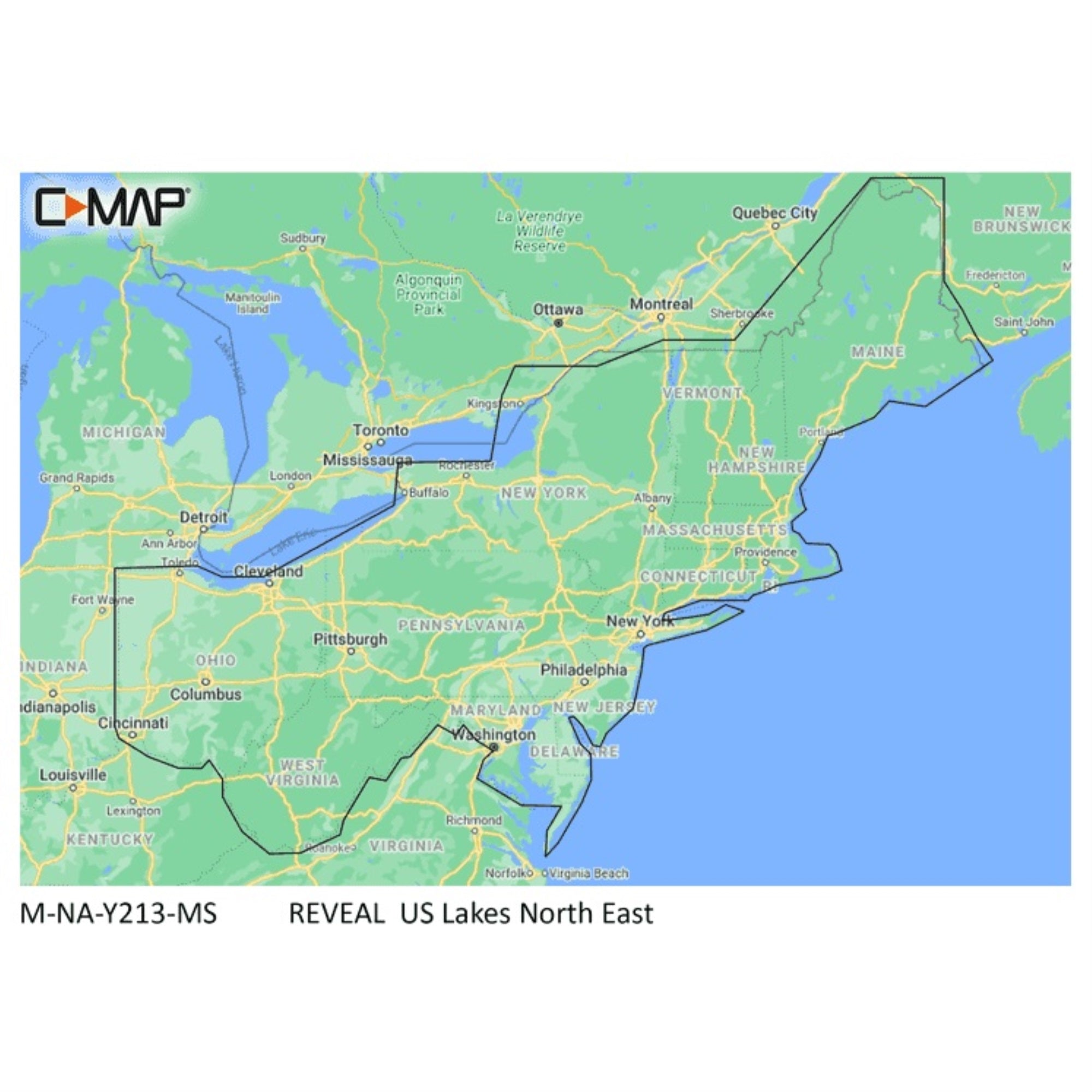 C-Map Reveal Inland Us Lakes North East