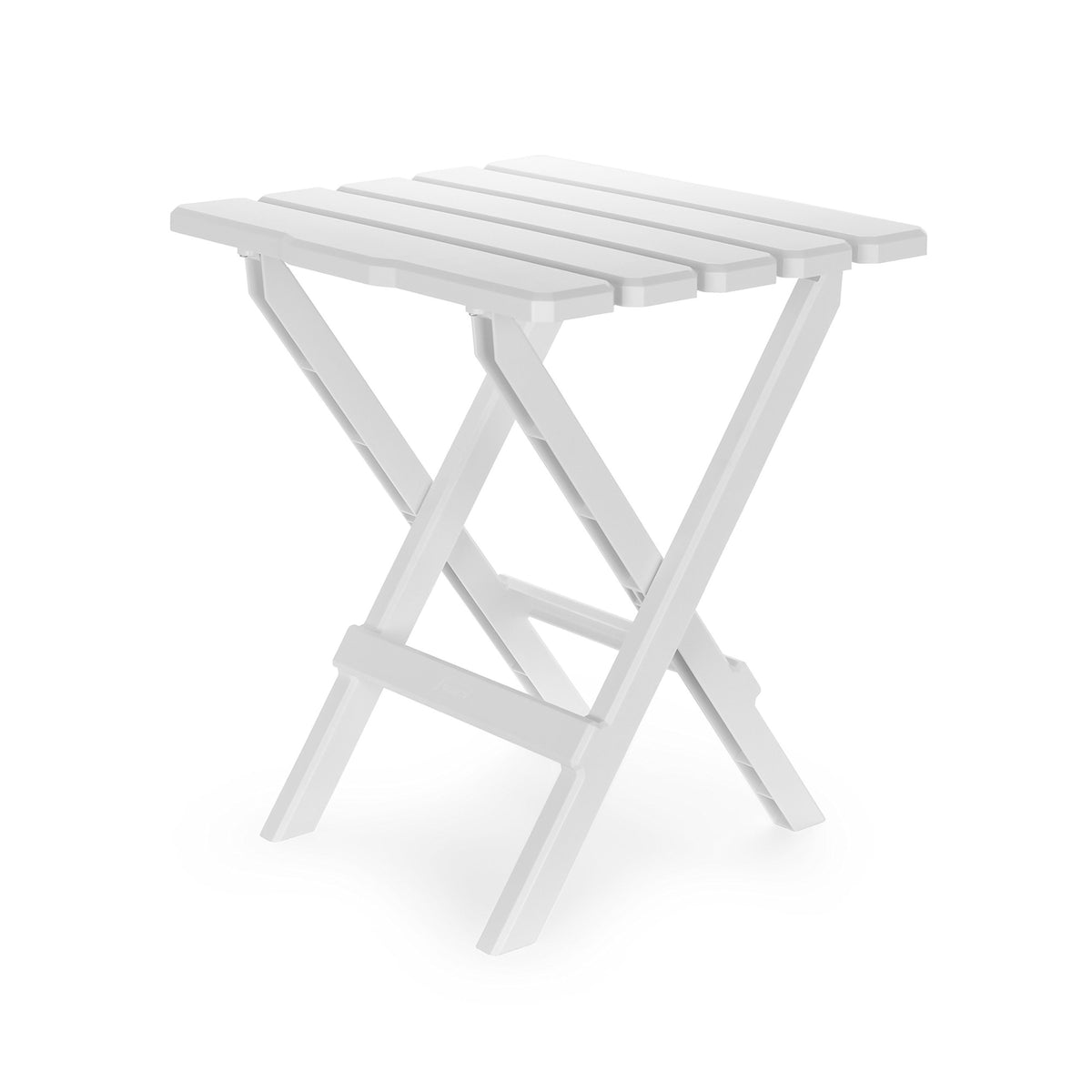 Camco 51685 White Regular Adirondack Portable Outdoor Folding Side Table, Perfect For The Beach, Camping, Picnics, Cookouts And More, Weatherproof And Rust Resistant