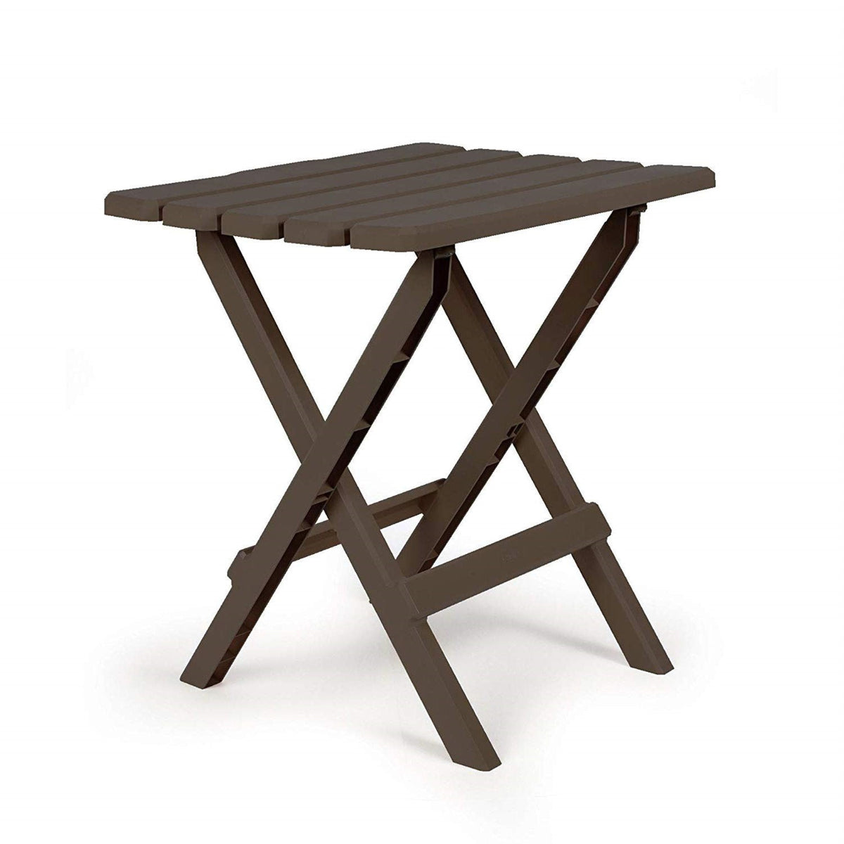 Camco 21048 51886 Mocha Large Adirondack Portable Outdoor Folding Side Table, Perfect For The Beach, Camping, Picnics, Cookouts & More, Weatherproof & Rust Resistant