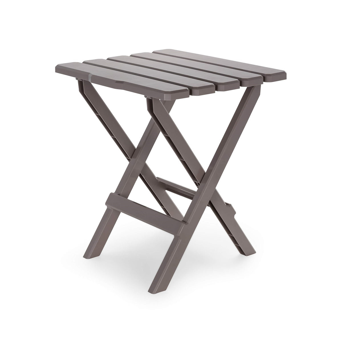 Camco 21049 51887 Taupe Large Adirondack Portable Outdoor Folding Side Table, Perfect For The Beach, Camping, Picnics, Cookouts & More, Weatherproof & Rust Resistant