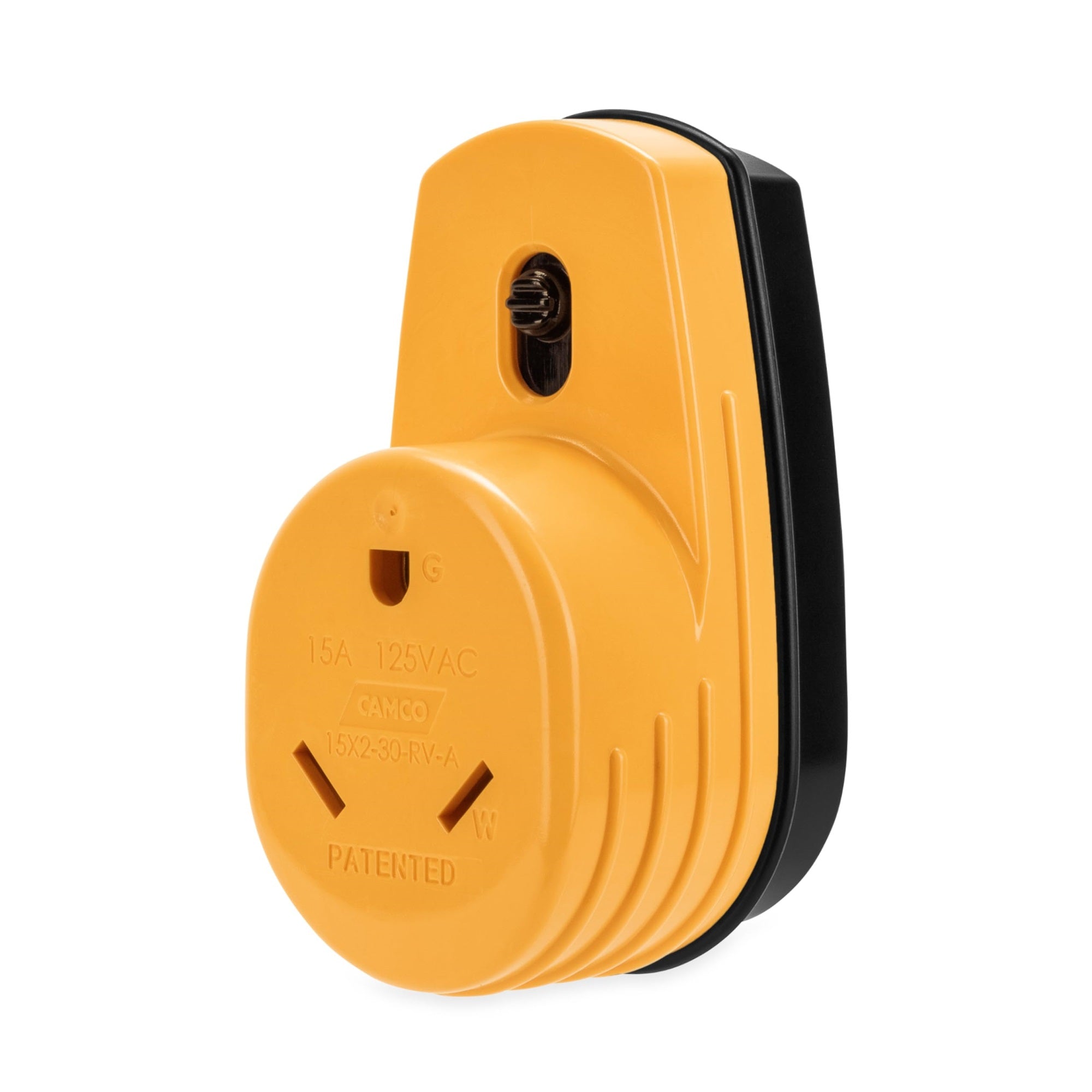 Camco Powergrip Rv Two-Plug 15-Amp To Single 30-Amp Adapter |125 V/1875 W (55225), Yellow