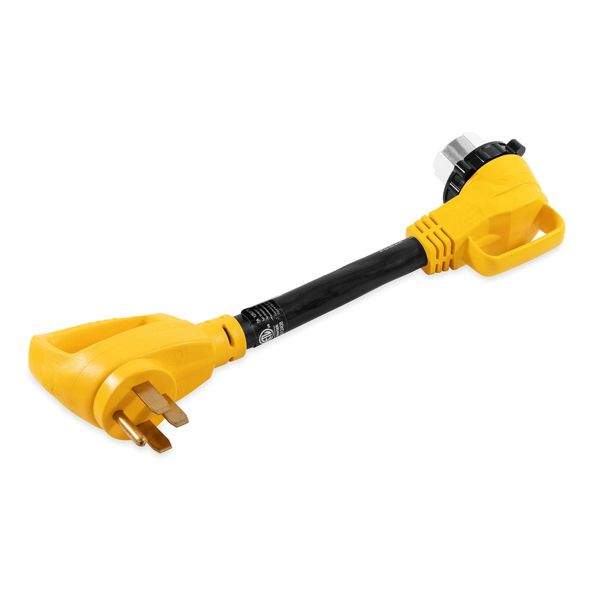 Camco - 21052 Heavy Duty Locking Female Powergrip Adapter With Innovative 90 Degree Bend Design - 50 Amp Standard Male / 50 Amp 18' (55562)