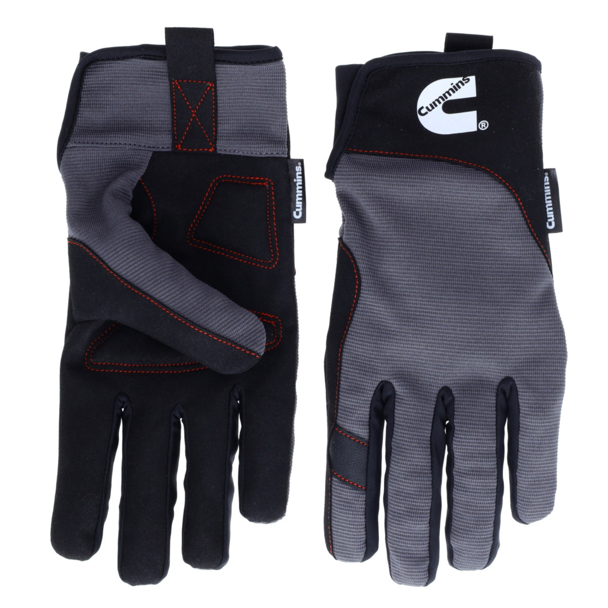 Cummins Mechanic Glove Cmn35116 - Gray And Black Synthetic Leather Anti-Vibration Anti-Abrasion Work Gloves For Men All Season - Xl