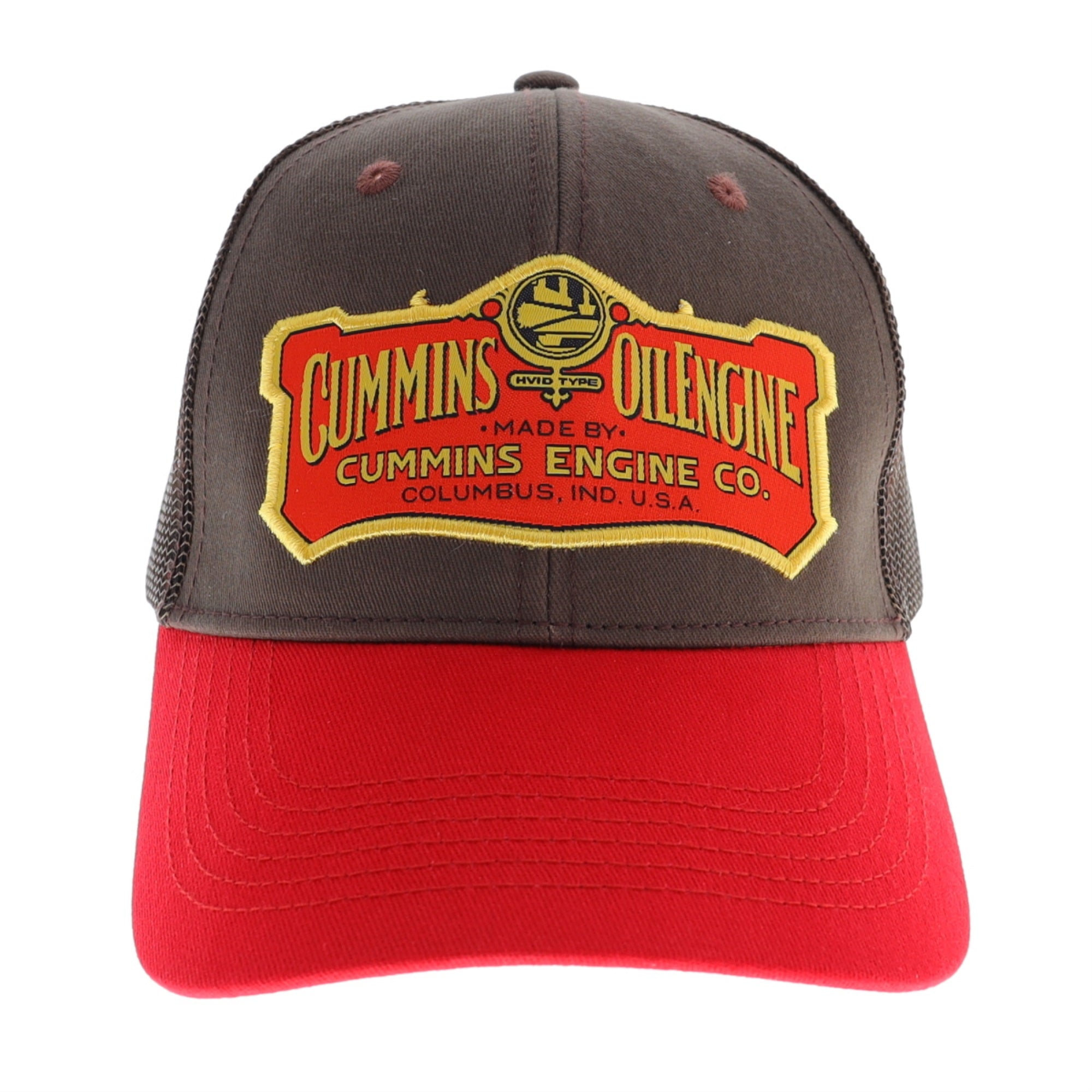 Cummins Hat Cmn35186 Vintage Baseball Cap 1919 Cummins Logo Snapback Trucker Hats For Men Women - Mesh Snapback Cap Brown And Red