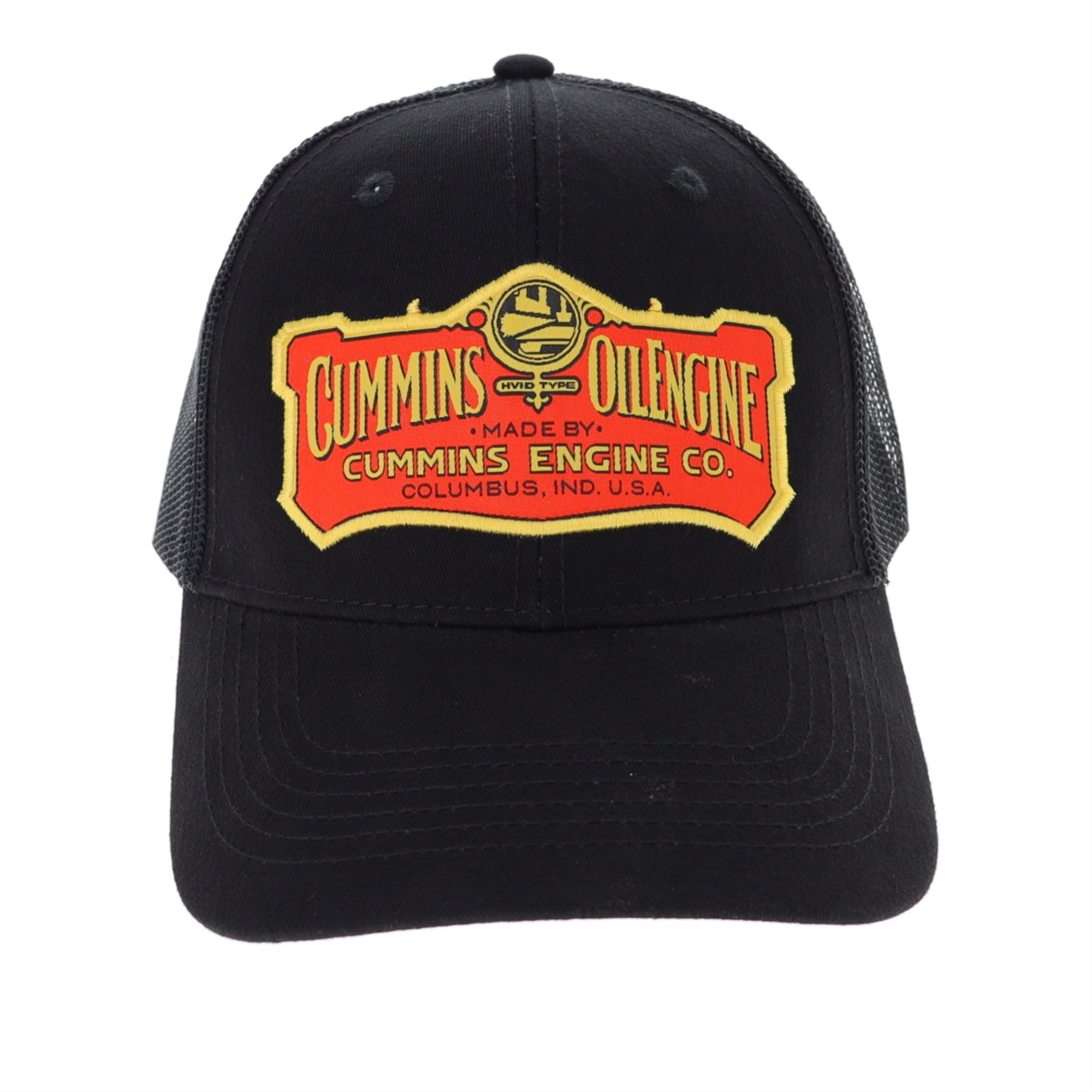 Cummins Hat Cmn35188 Vintage Baseball Cap 1919 Cummins Logo Snapback Trucker Hats For Men Women - Mesh Snapback Cap Black