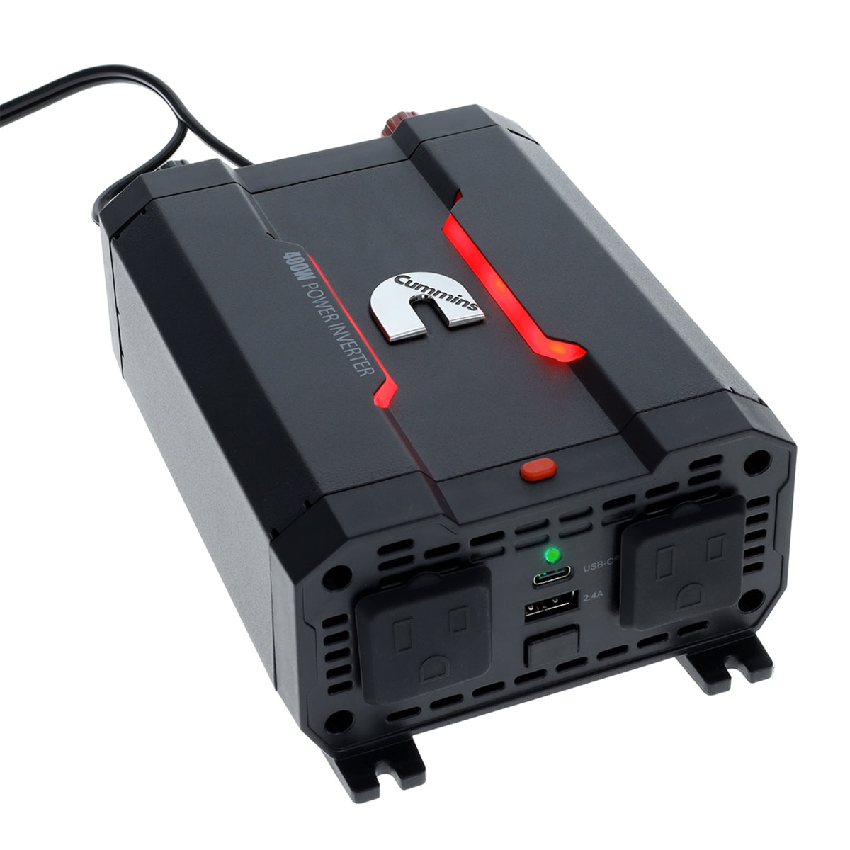 Cummins 400 Watt Car Power Inverter Dc 12V To 110V Ac Converter Full Kit Cmn400