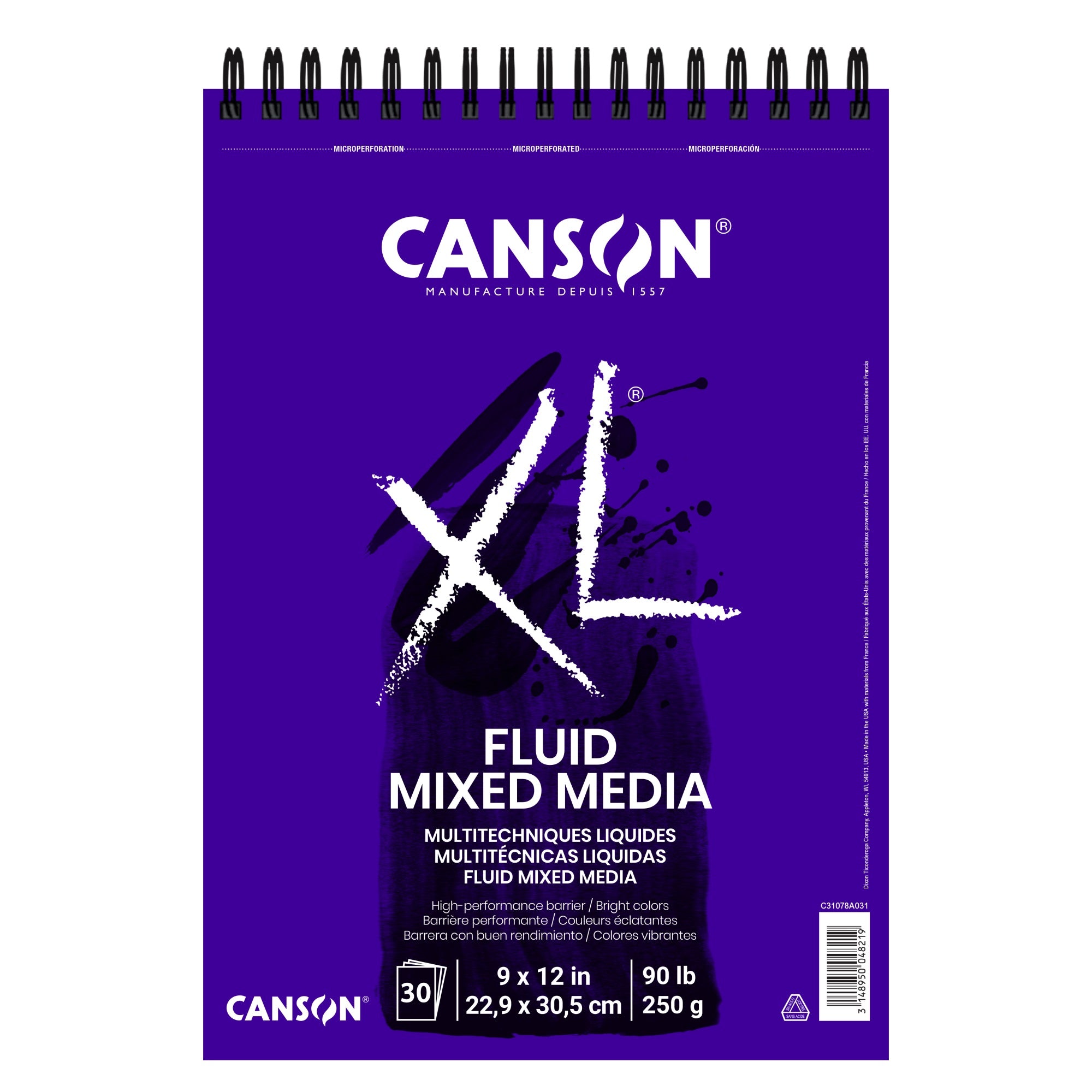 Canson Xl Fluid Mixed Media Pad, 30 Shts./Pad, 9 X 12