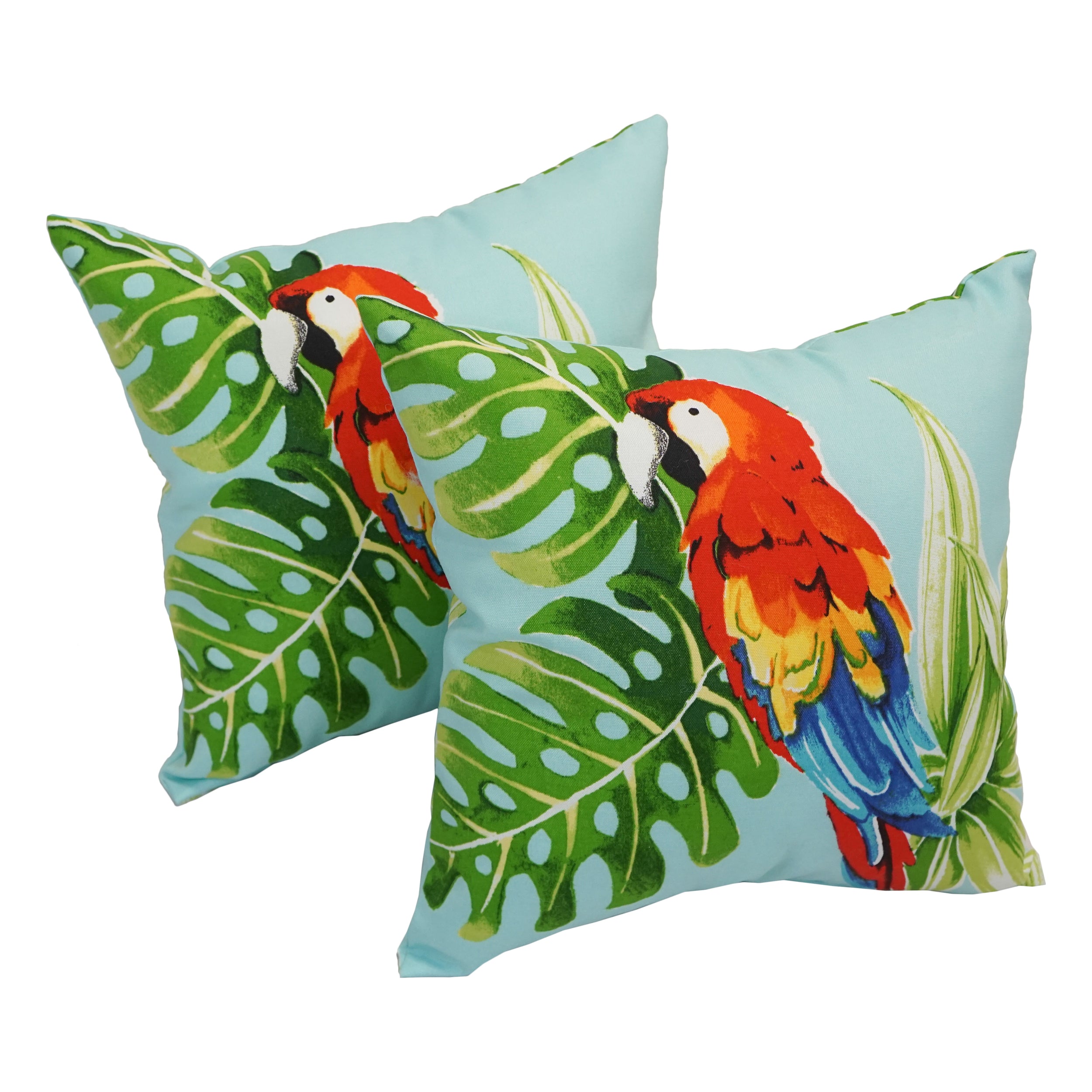 Spun Polyester 17-inch Outdoor Throw Pillows (Set of 2) - Parrot Palm