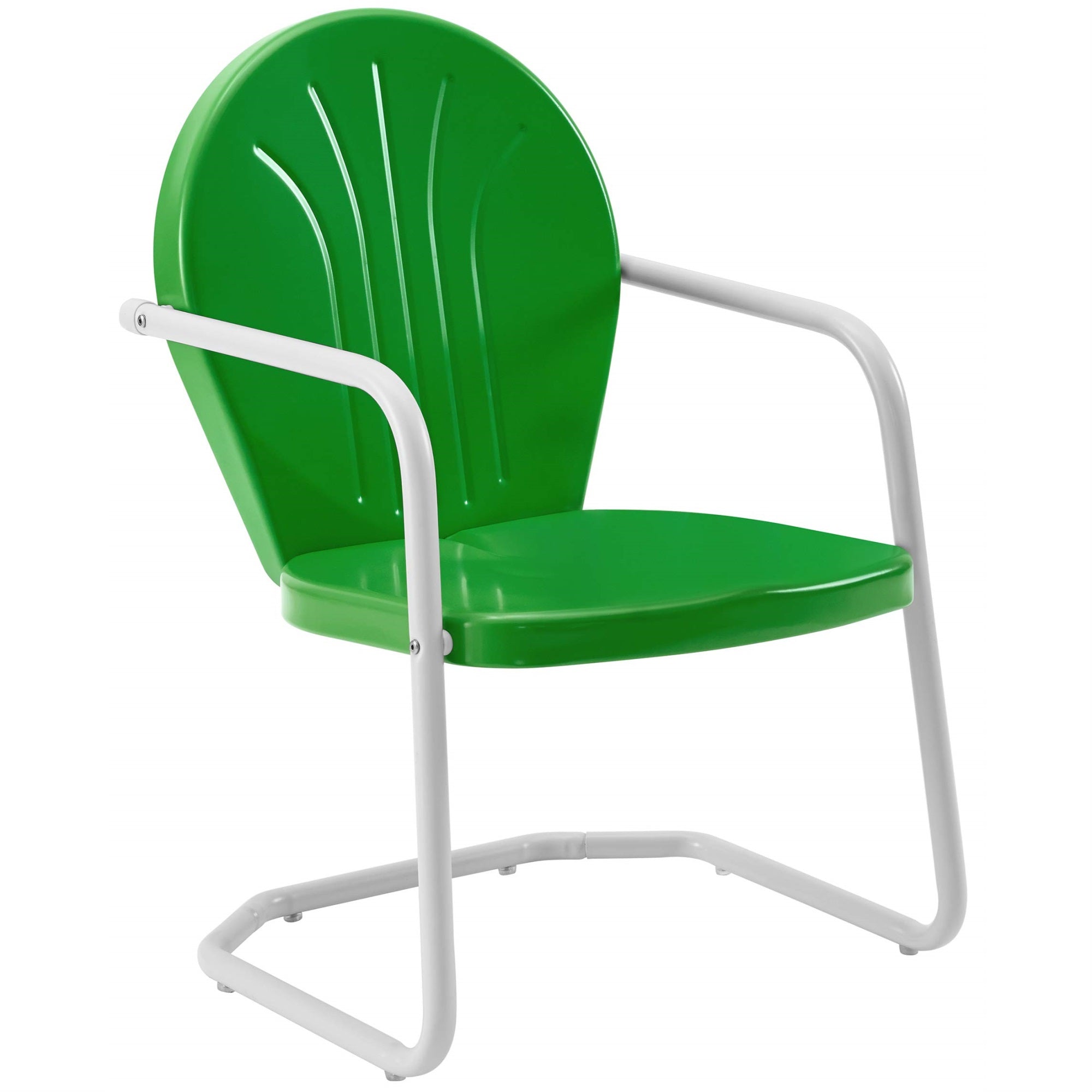 Casafoyer Furniture Griffith Outdoor Chair, Retro Metal Patio Chairs For Dining, Porch, Deck, Balcony, Grasshopper Green