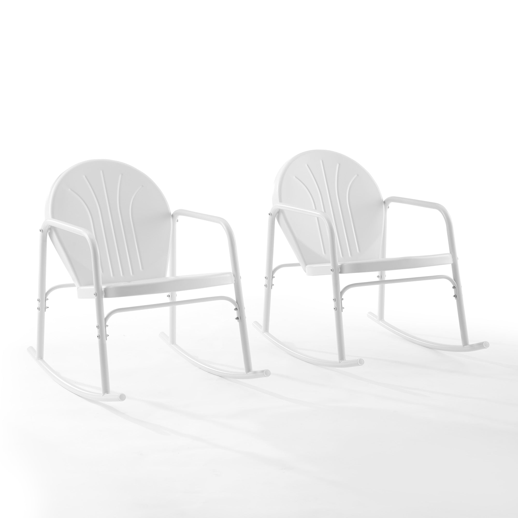 Griffith Rocking Chair - Retro-Inspired Design For Unparalleled Relaxation - Smooth Metal Rockers - Curved Armrests - Outdoor Leisure - White Gloss