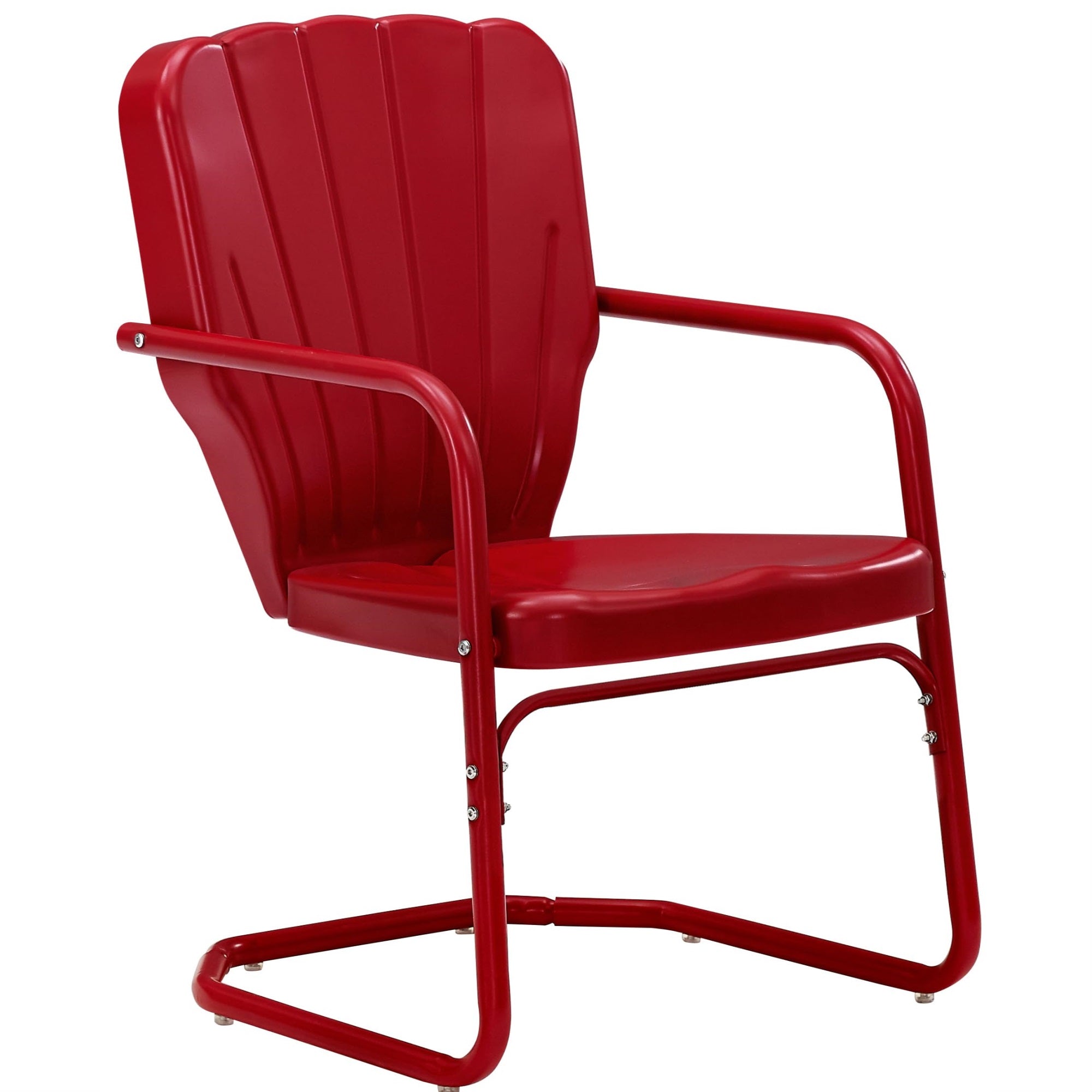 Casafoyer Furniture Ridgeland 2-Piece Outdoor Chair Set, Retro Metal Patio Chairs For Dining, Porch, Deck, Red