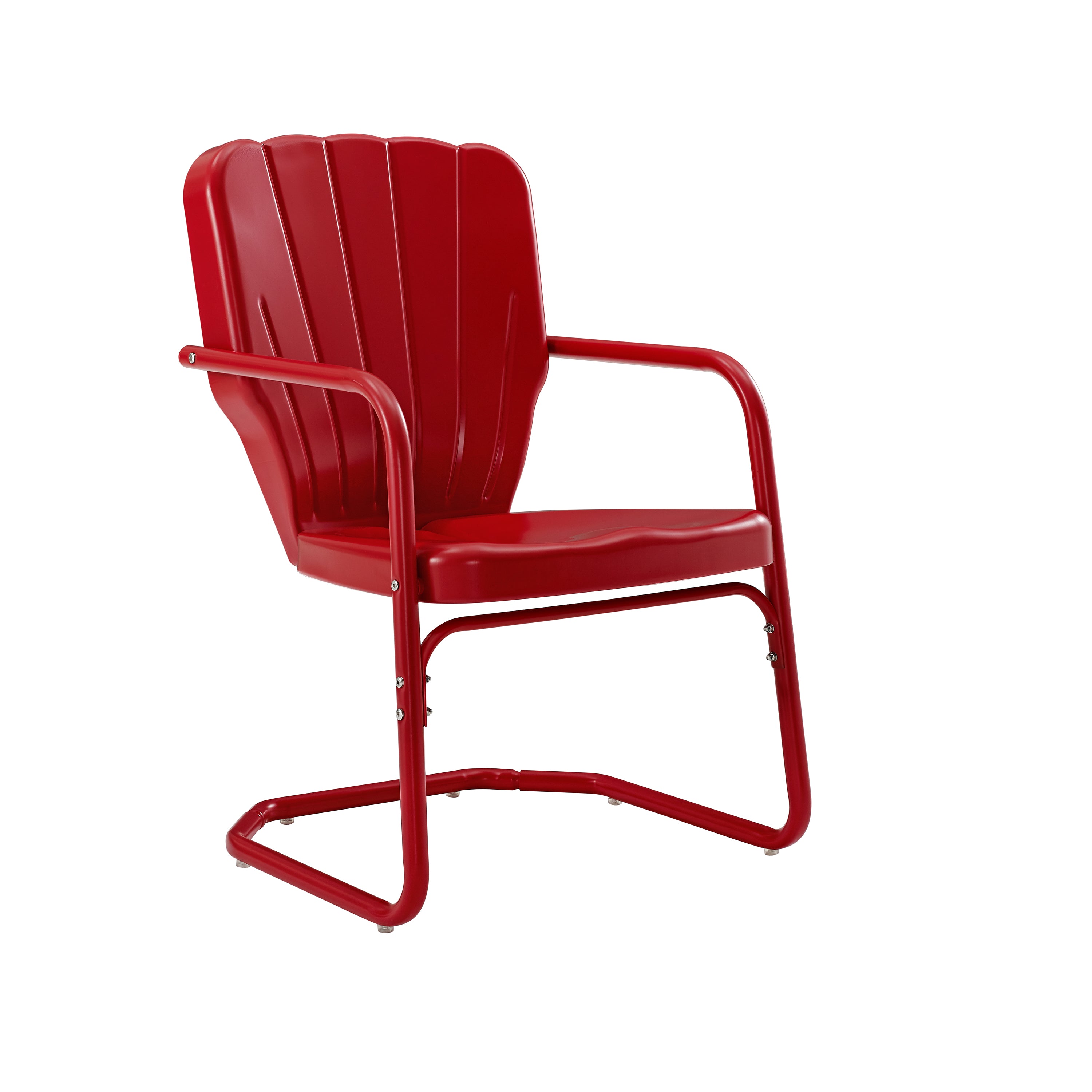 Ridgeland Metal Chair Set Of 2 Bright Red Gloss