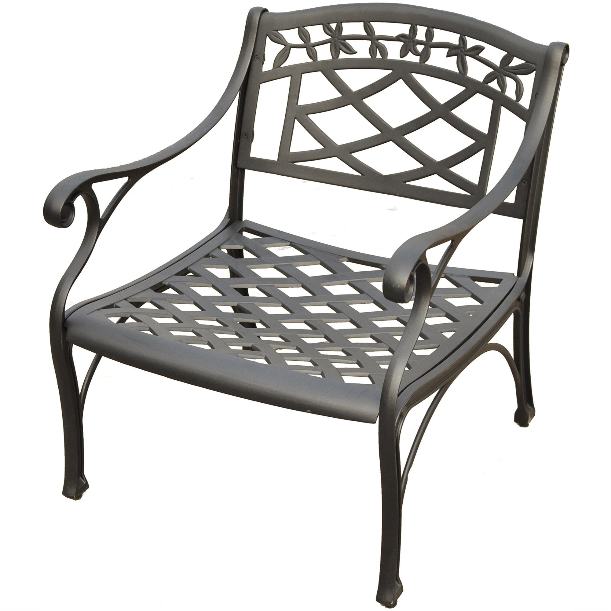 Casafoyer Furniture Co6103-Bk Sedona Solid-Cast Aluminum Outdoor Club Chair, Black