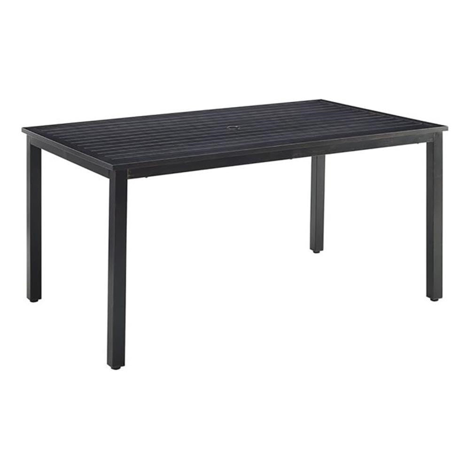 Casafoyer Furniture Kaplan 6-Person Rectangular Outdoor Dining Table With Umbrella Hole For Outside Patio, Oil-Rubbed Bronze