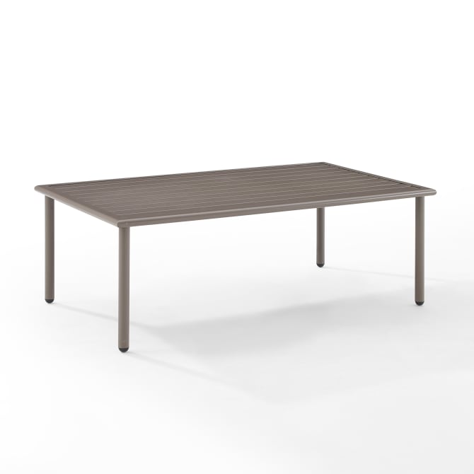 Cali Bay Outdoor Metal Coffee Table - Light Brown, Sleek Design, Durable Steel, Slatted Top, Stylish & Practical