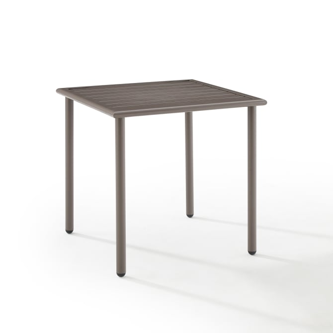 Ergode Co6235-Lb Cali Bay Outdoor Metal Side Table - Light Brown, Sleek Design, Durable Steel, Slatted Top - Enhance Your Outdoor Space