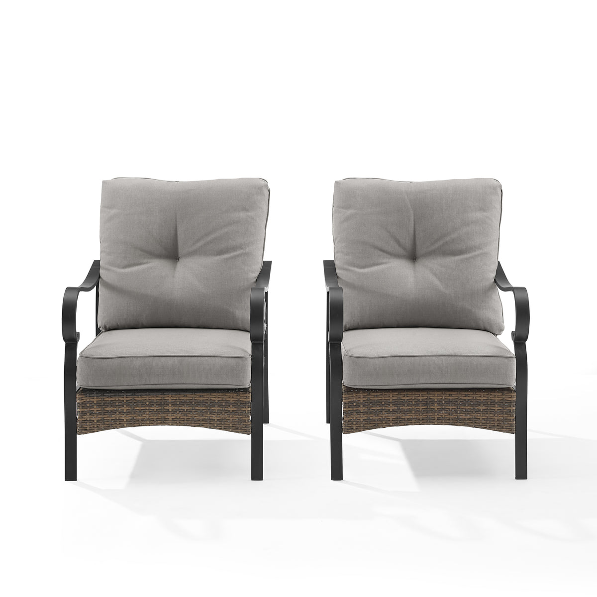 Dahlia 2Pc Outdoor Metal And Wicker Armchair Set- 2 Armchairs