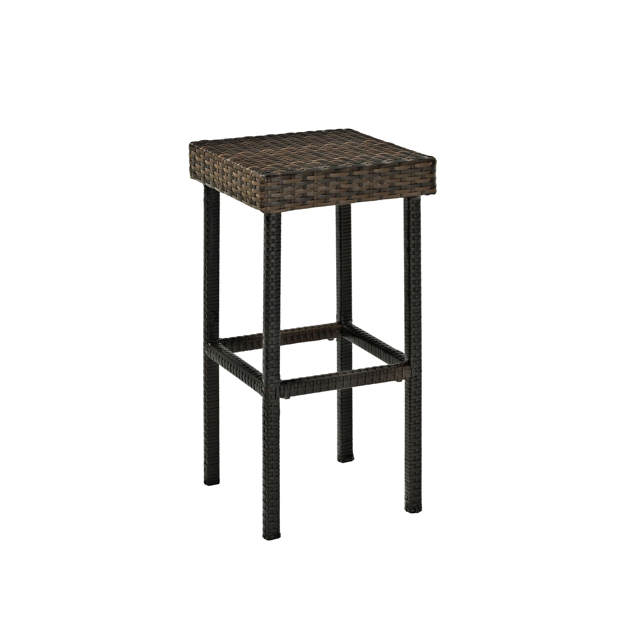 Casafoyer Palm Harbor Outdoor Wicker Bar Stool Set Of 2 - Brown | Uv Resistant All-Weather Resin Wicker |  Steel Frame | Bar Height | Palm Harbor Collection