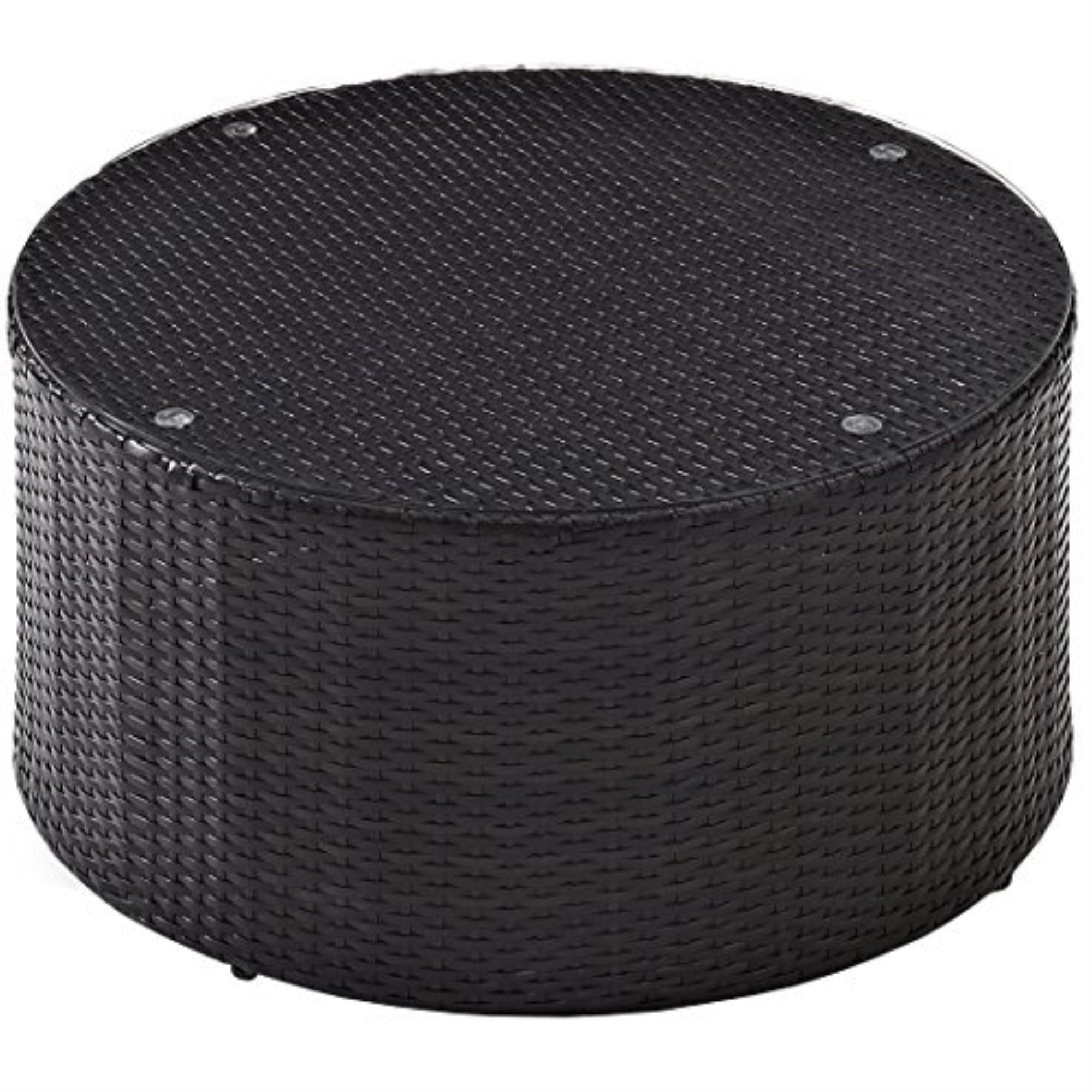 Casafoyer Furniture Catalina All Weather Rattan Wicker Outdoor Round Coffee Table For Patio, Deck, Porch, Brown