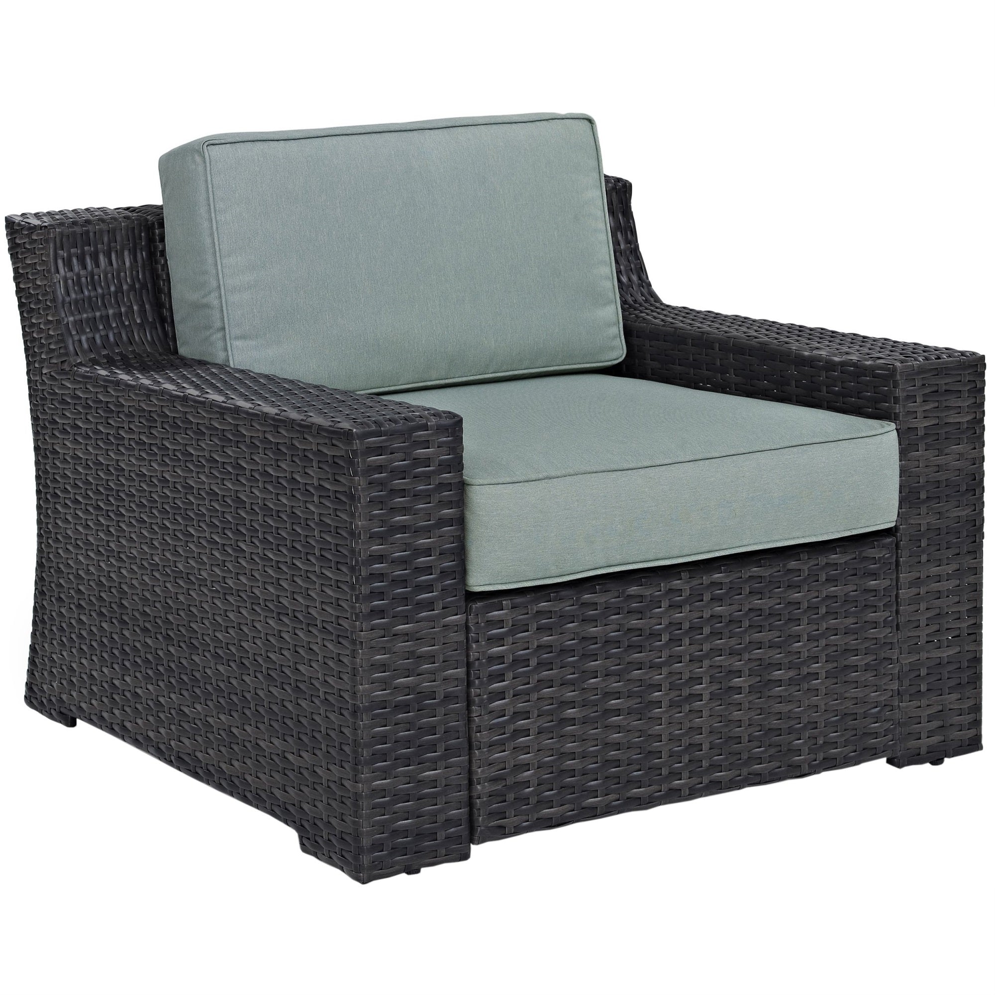 Casafoyer Furniture Beaufort Beaufort Outdoor Chair, Wicker Patio Chairs For Porch, Deck, Balcony, Backyard, Brown With Mist Cushions