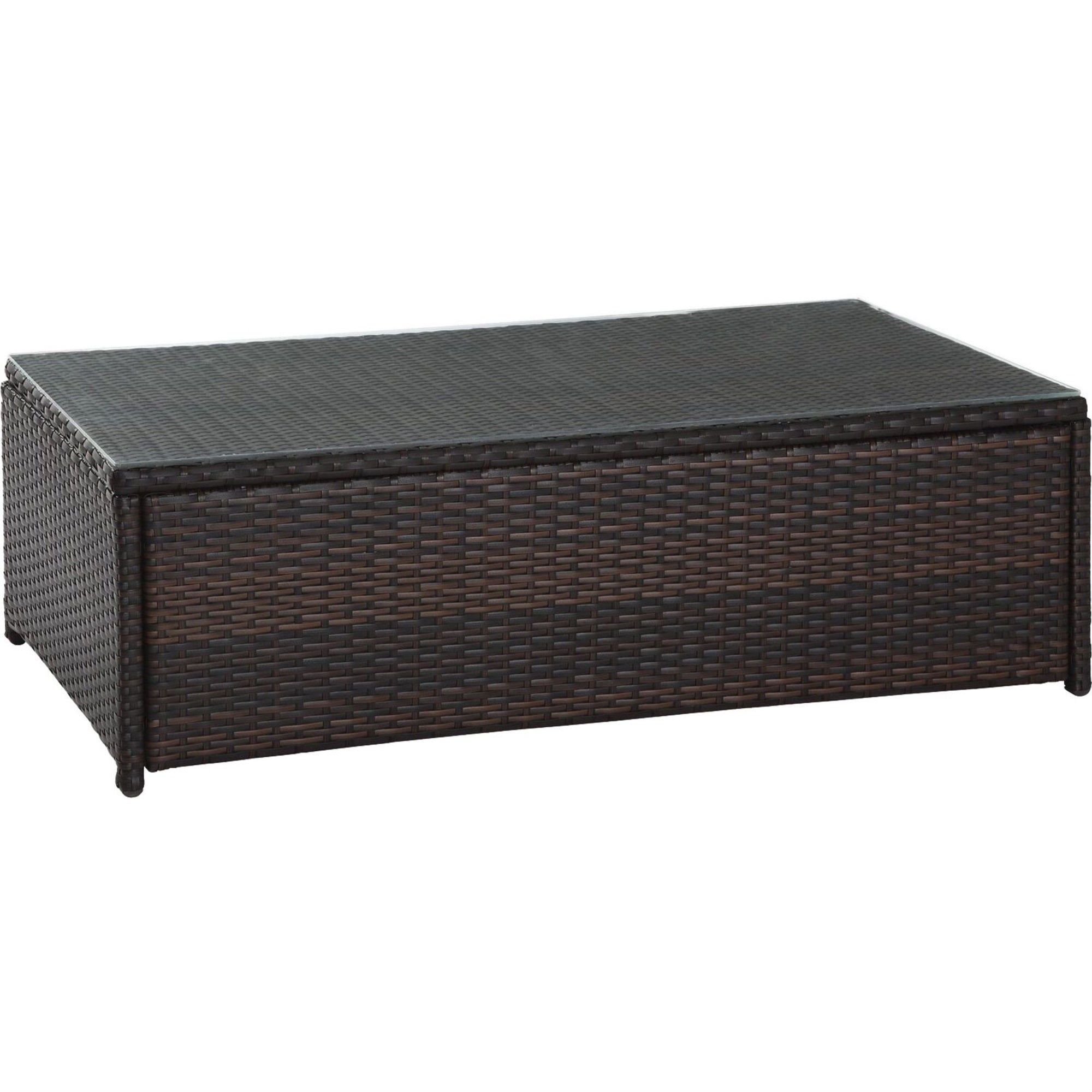 Casafoyer Furniture Palm Harbor All Weather Rattan Wicker Outdoor Coffee Table For Patio, Deck, Porch, Brown