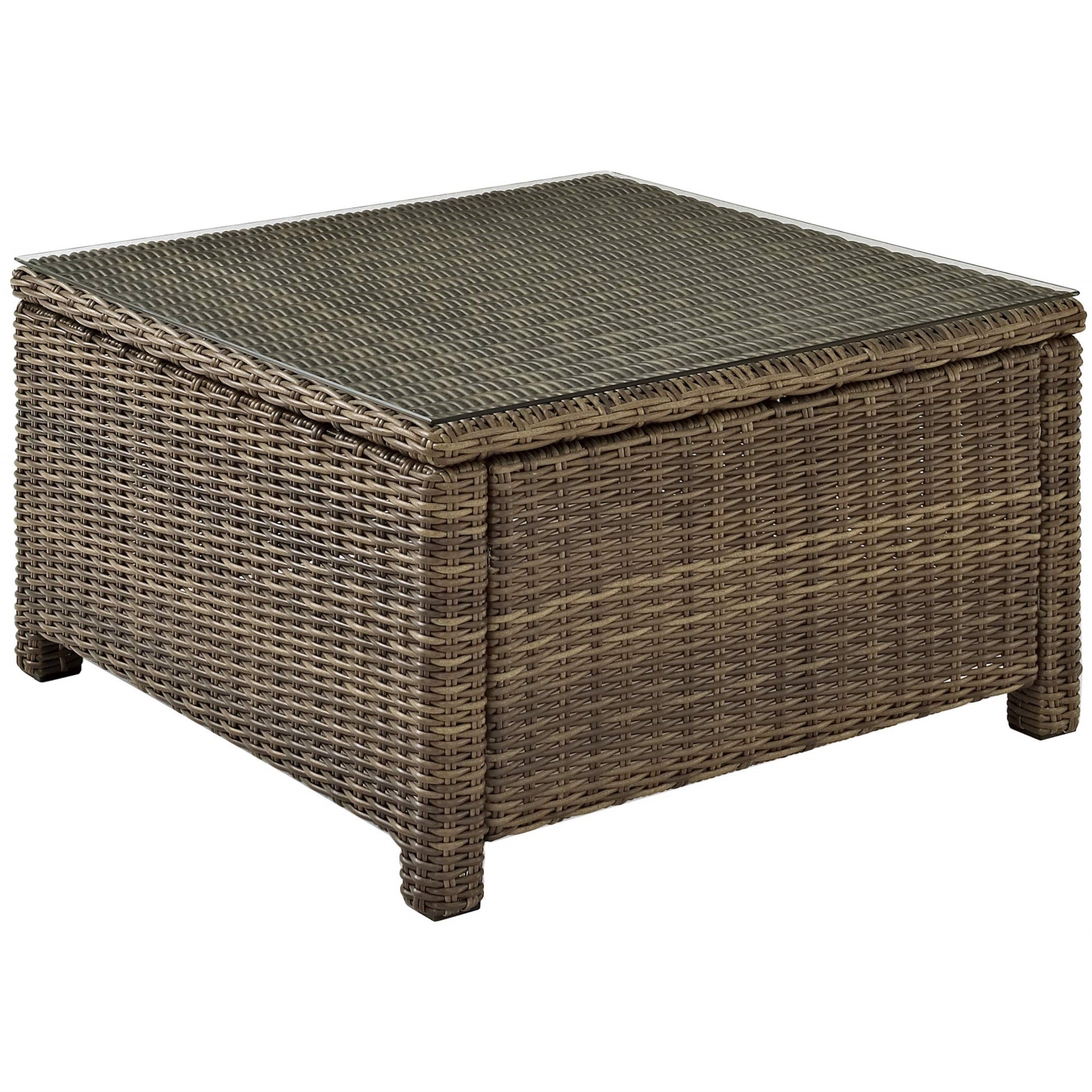Casafoyer Furniture Bradenton All Weather Rattan Wicker Outdoor Sectional Coffee Table For Patio, Deck, Porch, Brown