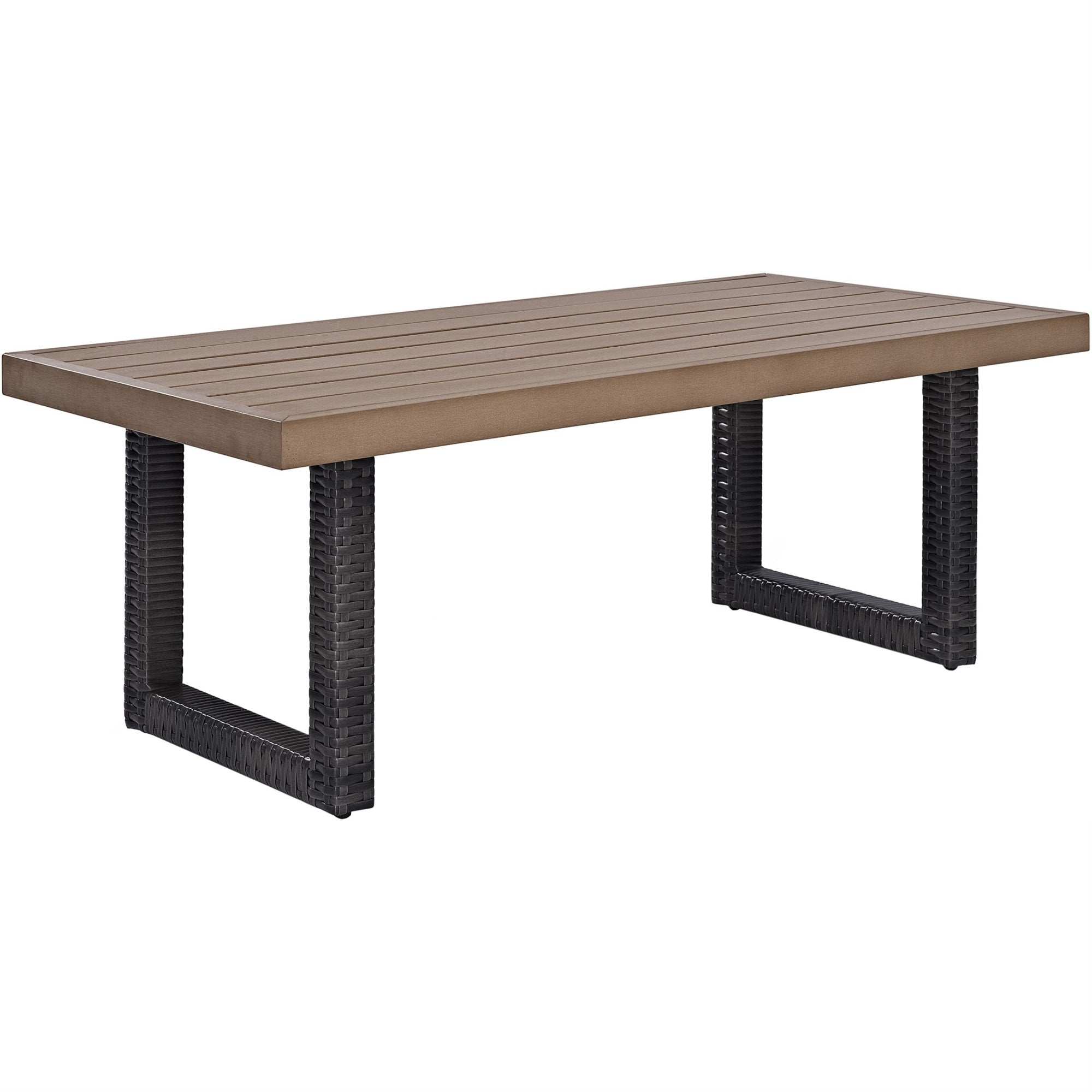 Casafoyer Furniture Beaufort Beaufort All Weather Rattan Wicker Outdoor Coffee Table For Patio, Deck, Porch, Brown