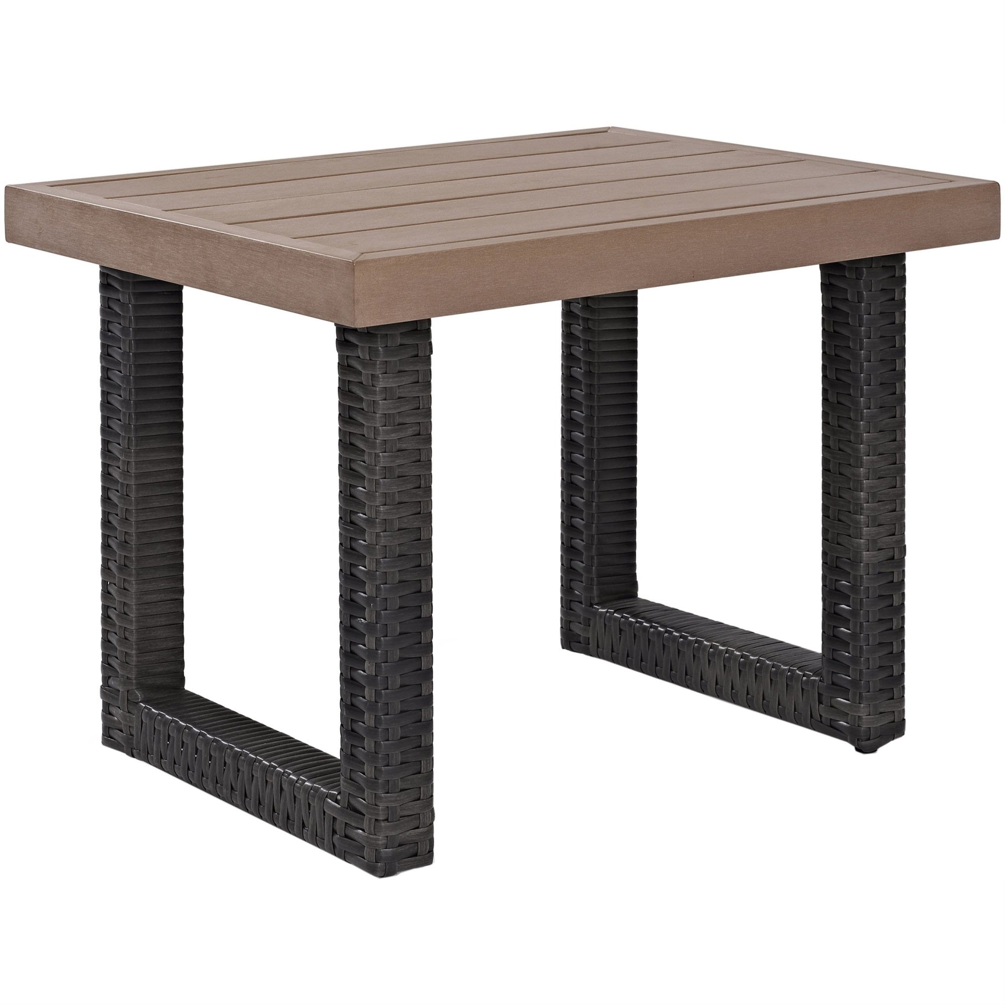 Casafoyer Furniture Beaufort Beaufort All Weather Rattan Wicker Outdoor Side Table For Patio, Deck, Porch, Brown