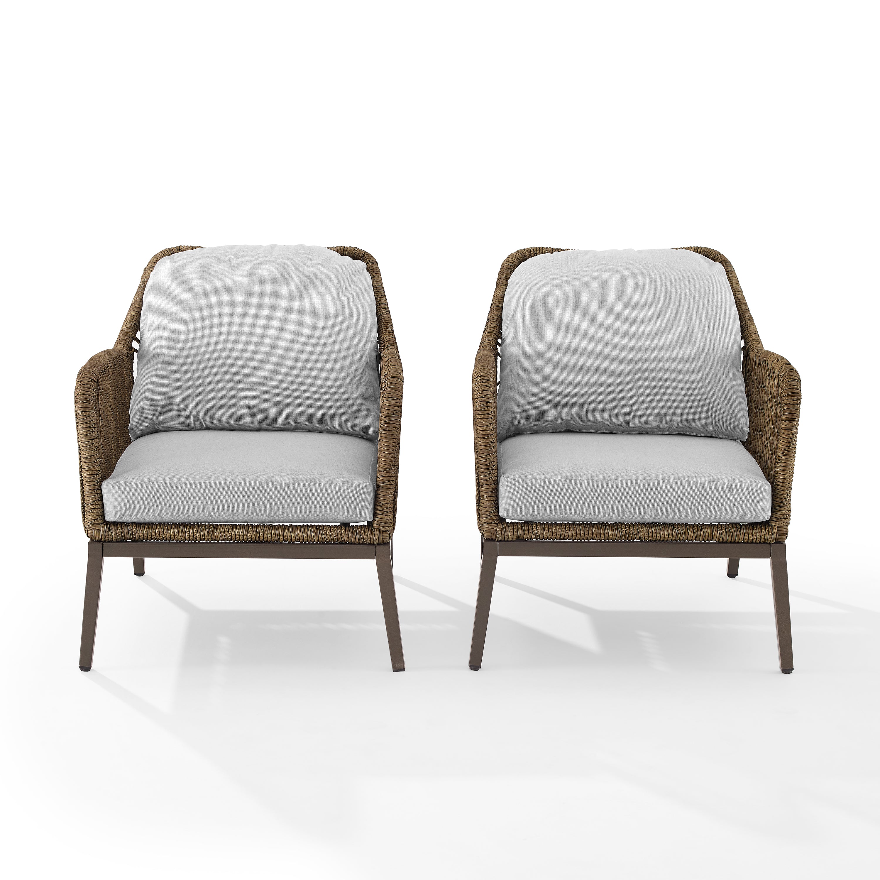 Haven 2Pc Chair Set - Classic Design With Boho Chic Style - Durable Steel & Rope Look - Weather-Resistant Cushions - Strong Legs - Comfortable & Long-Lasting