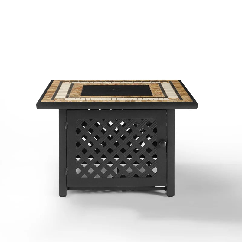 Tucson Fire Table - Cozy Outdoor Centerpiece With Stone Top And Concealed Gas Controls - 121'H X 40.25'W X 40.25'D - 92.4 Lbs