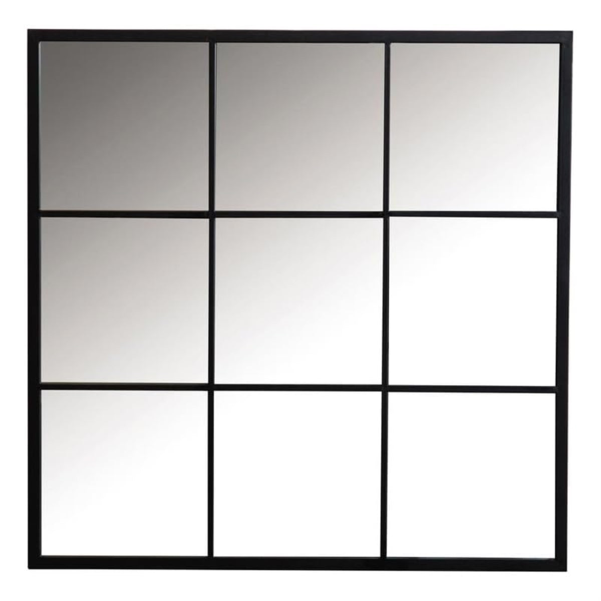 Quetzal Square Window Pane Wall Mirror Black