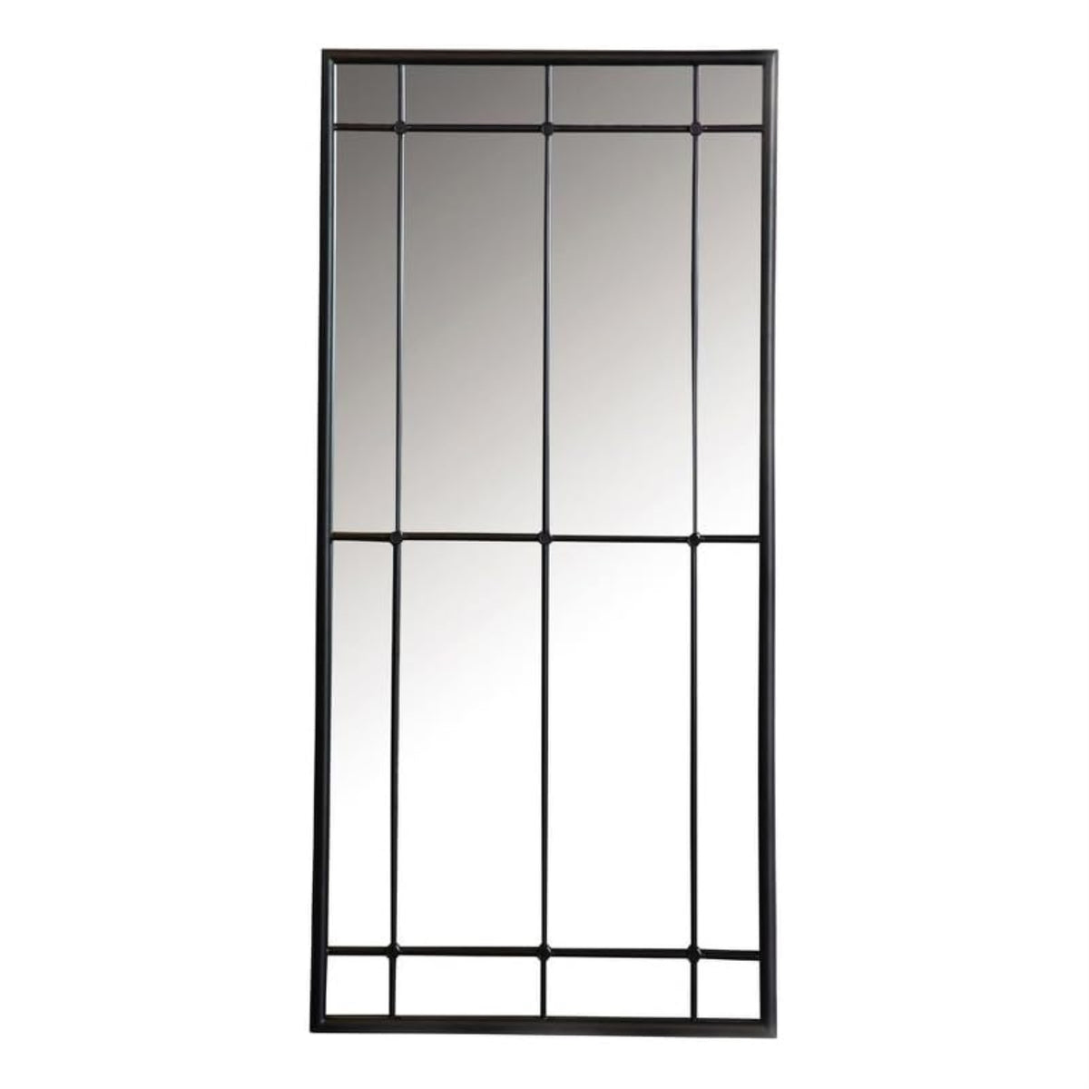 Annetta Rectangular Window Pane Wall Mirror Black