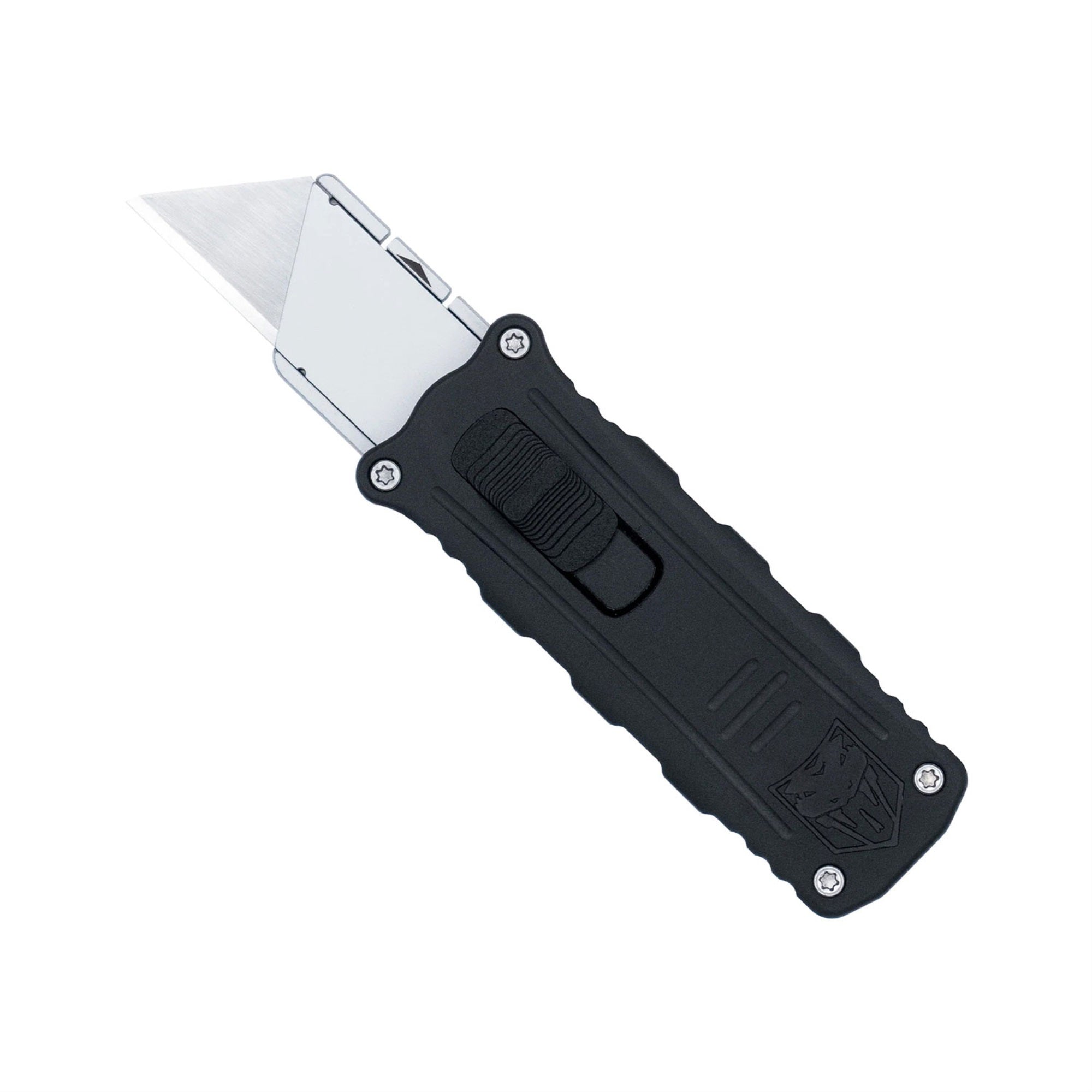 OTF Utility Knife Side Button Black with easy change blade system