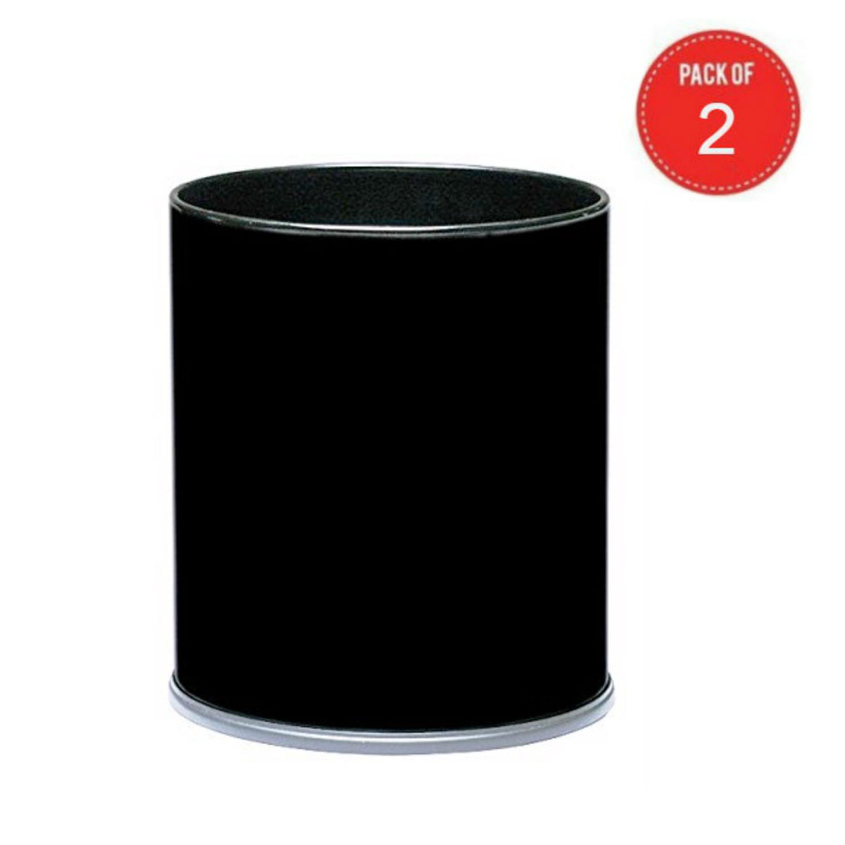 Witt Industries 66Bk Executive Waste Basket Receptacle, Steel, 4 Gal, Black (Pack Of 2)