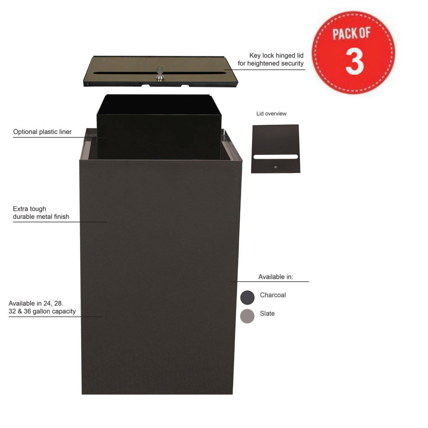 Witt Modified Secure Document Container (Pack Of 3)