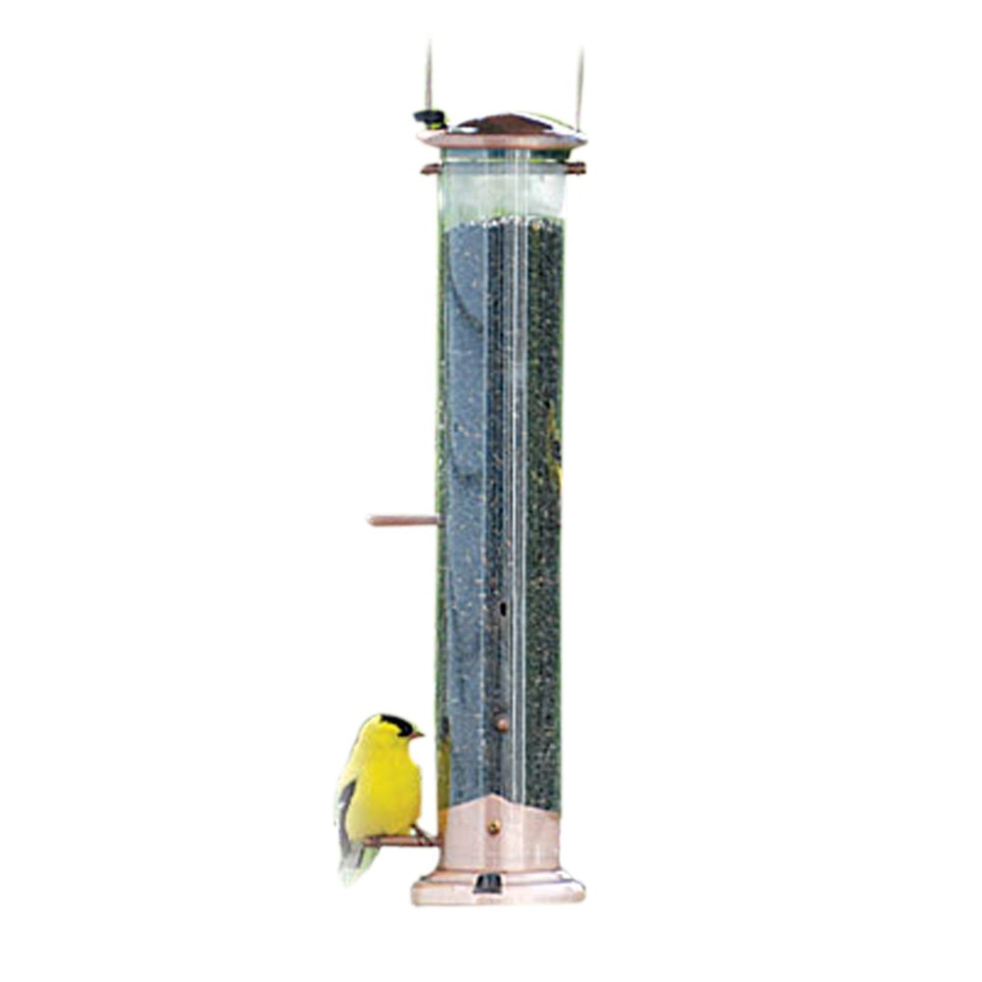 Brushed Copper 6 Port Nyjer Finch Feeder