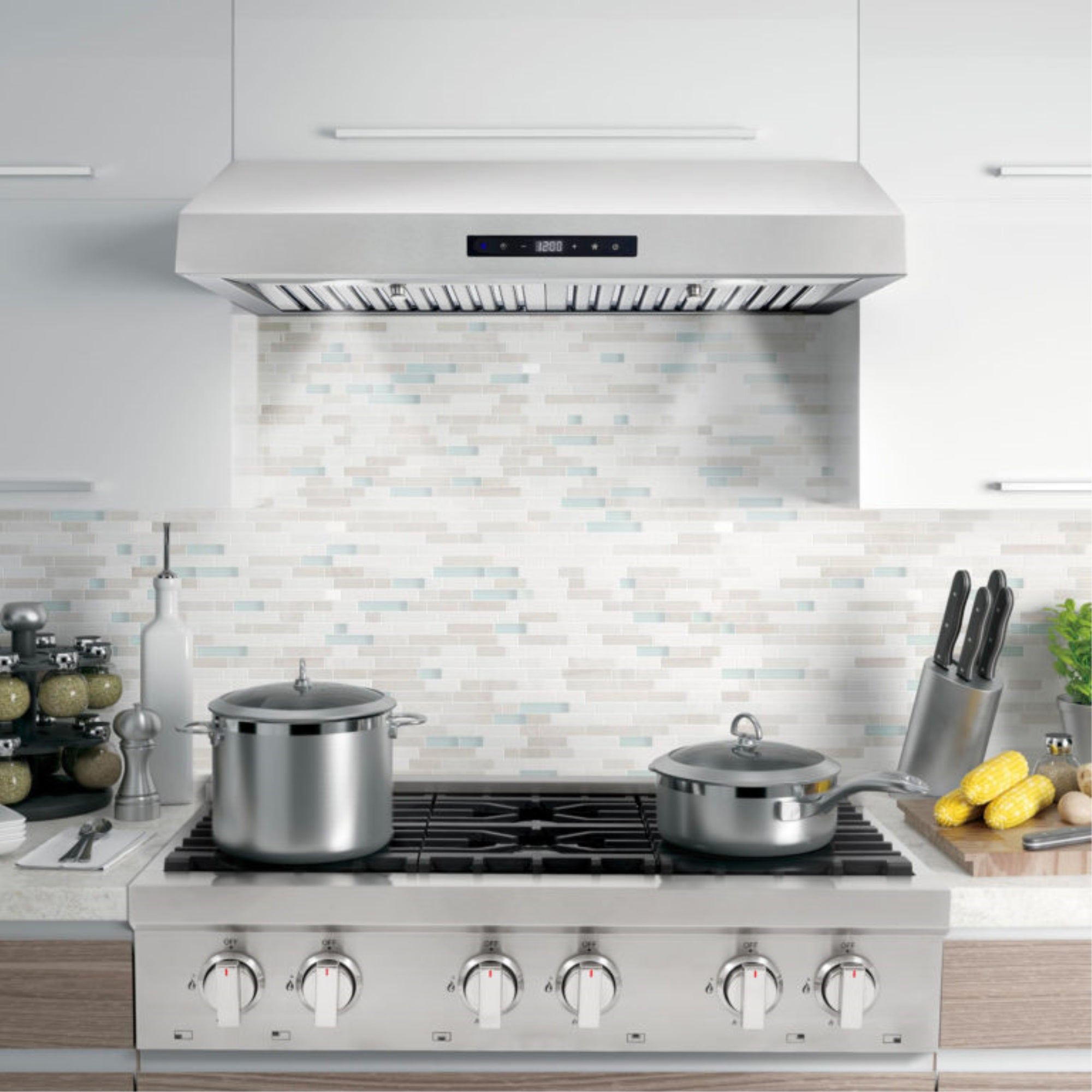 30 in. Ducted Under Cabinet Range Hood in Matte Black with Reusable Filter and LED Lights