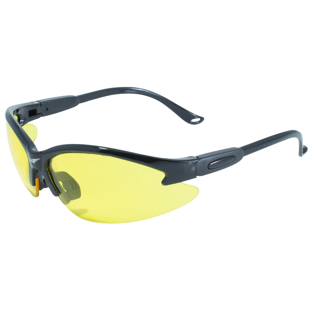 Global Vision Eyewear Ansi Z87-Plus Safety Glasses Couyt Cougar Yellow Tint Safety Glasses-Black Frame